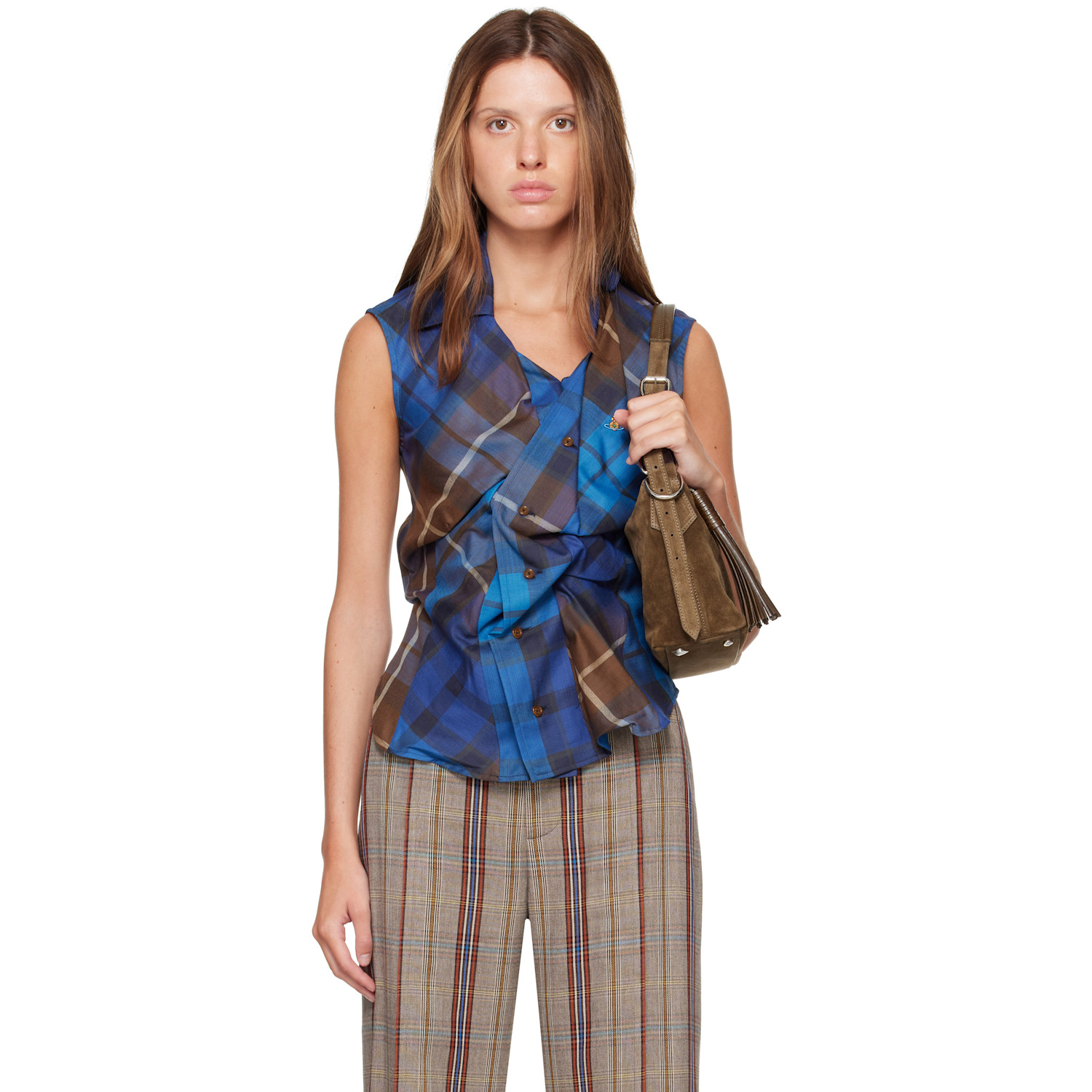 Vivienne Westwood Blue Short Sleeve Drunken Shirt