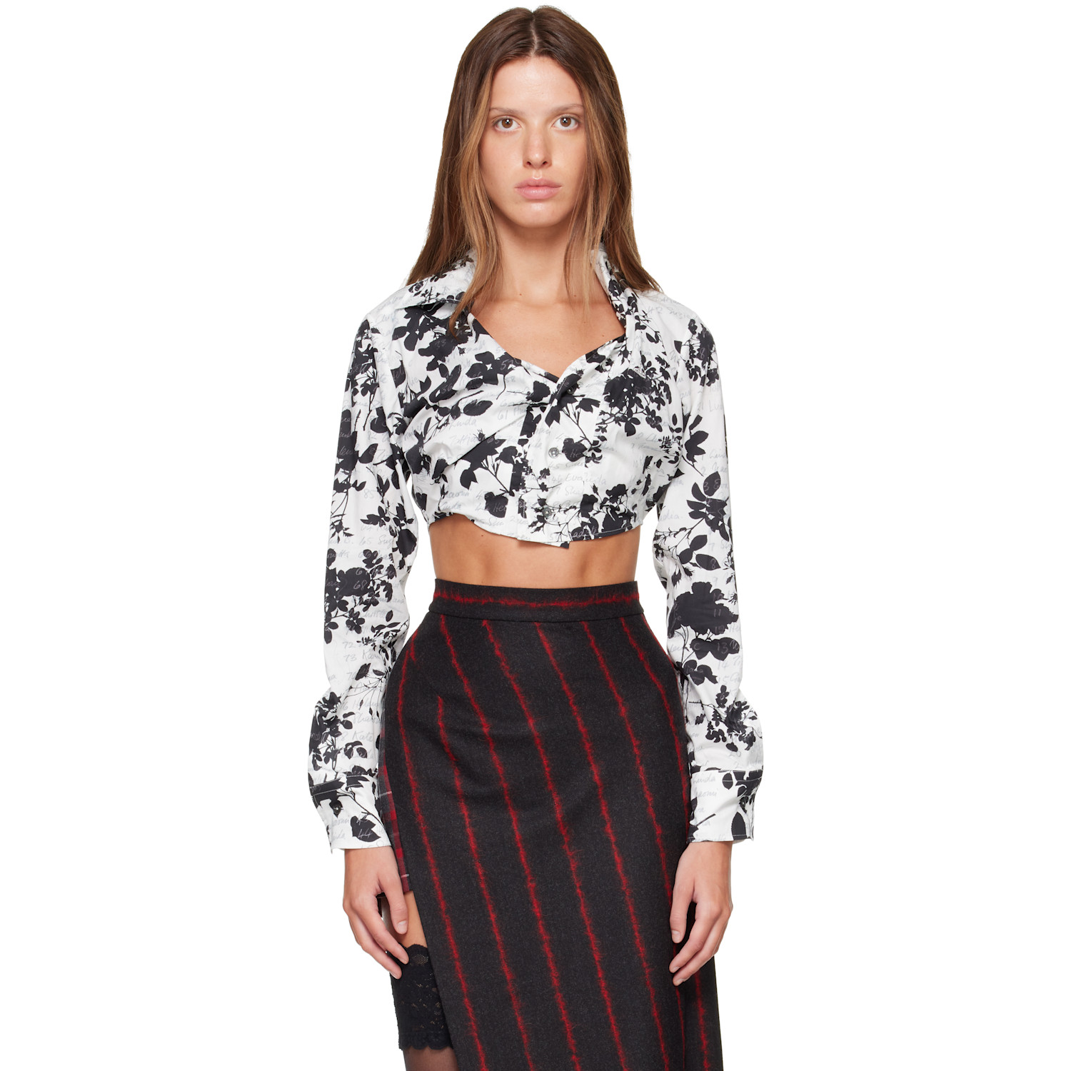 Vivienne Westwood White & Black Cropped Drunken Shirt