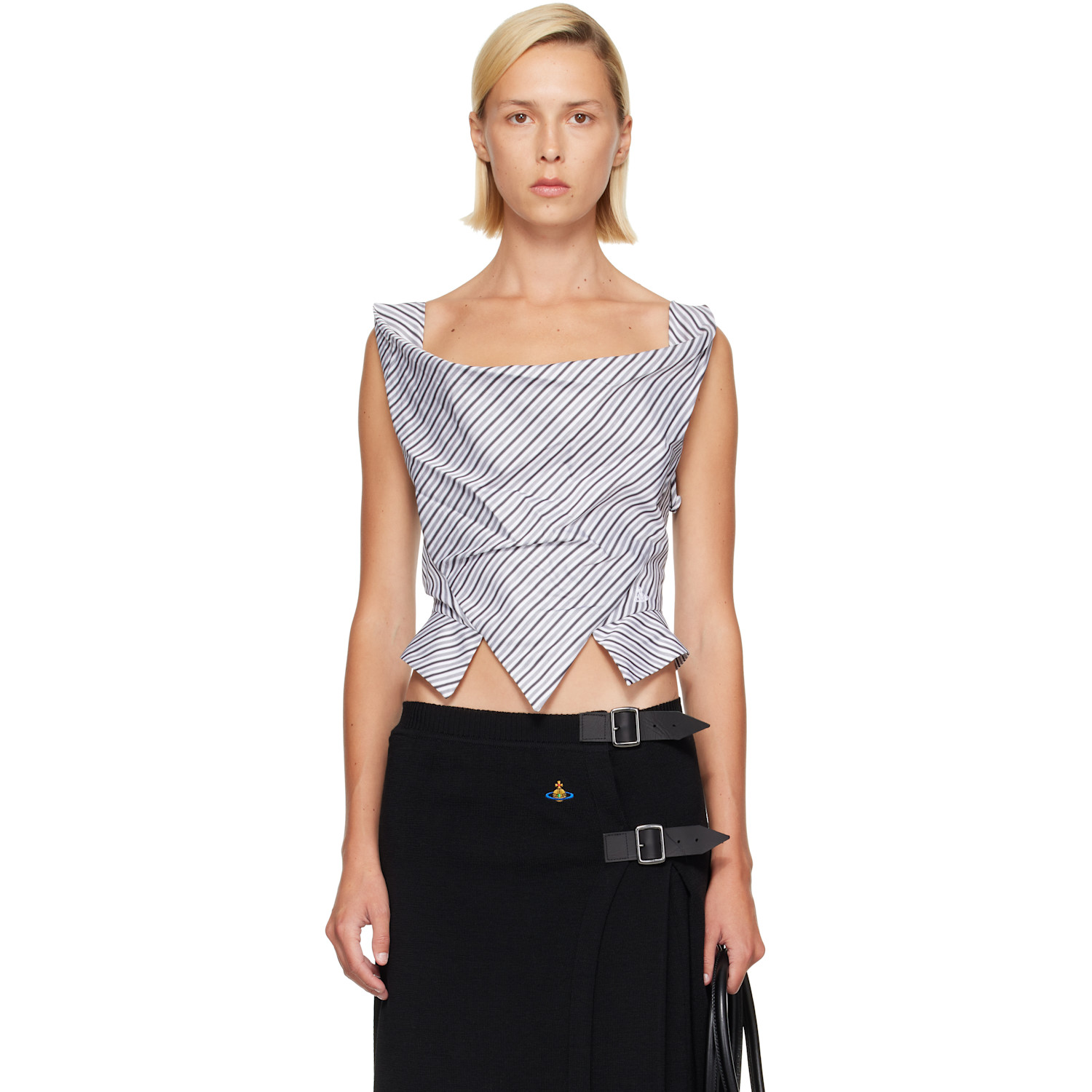 Vivienne Westwood Gray & White Sunday Top