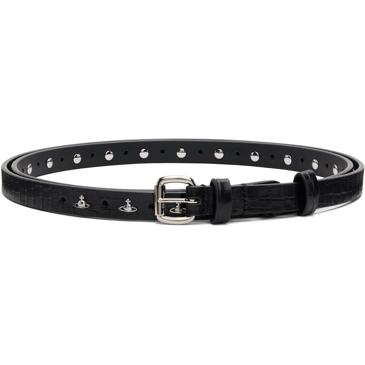 Vivienne Westwood Black Mini Alex Orb Stud Belt