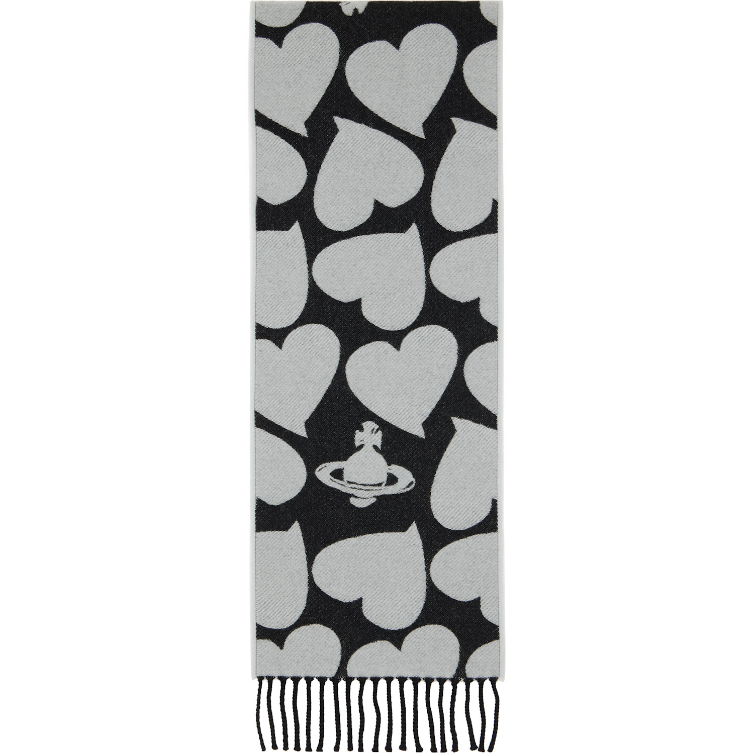 Vivienne Westwood Black & Gray Thin Scarf
