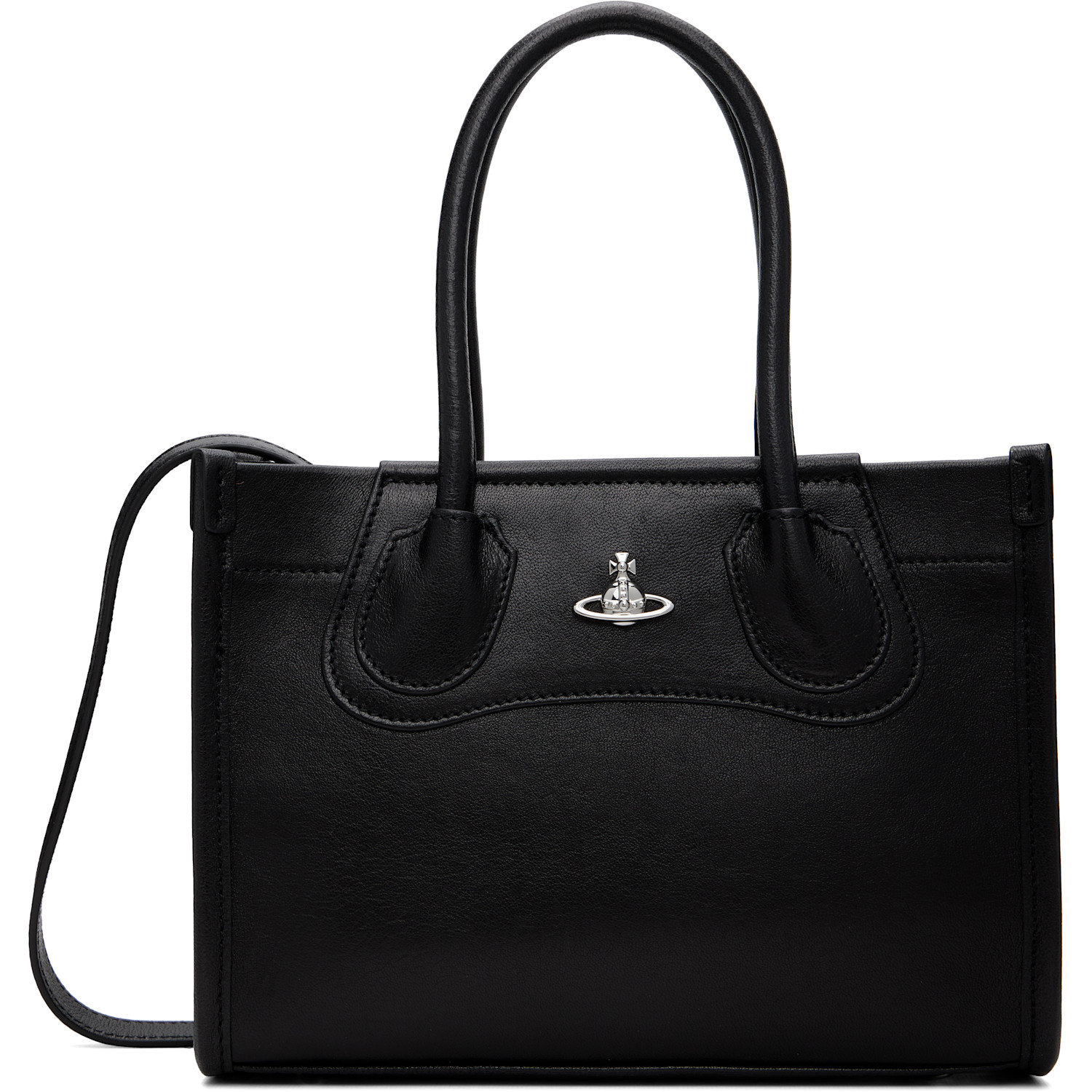 Vivienne Westwood Black Troy Small Tote Crossbody Bag