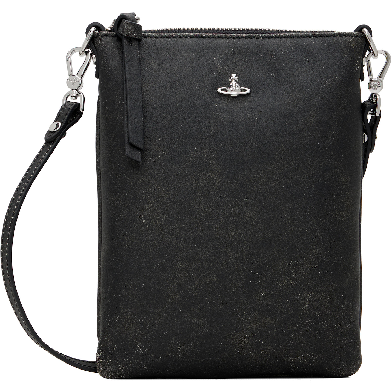 Vivienne Westwood Black Slim Squire Crossbody Pouch