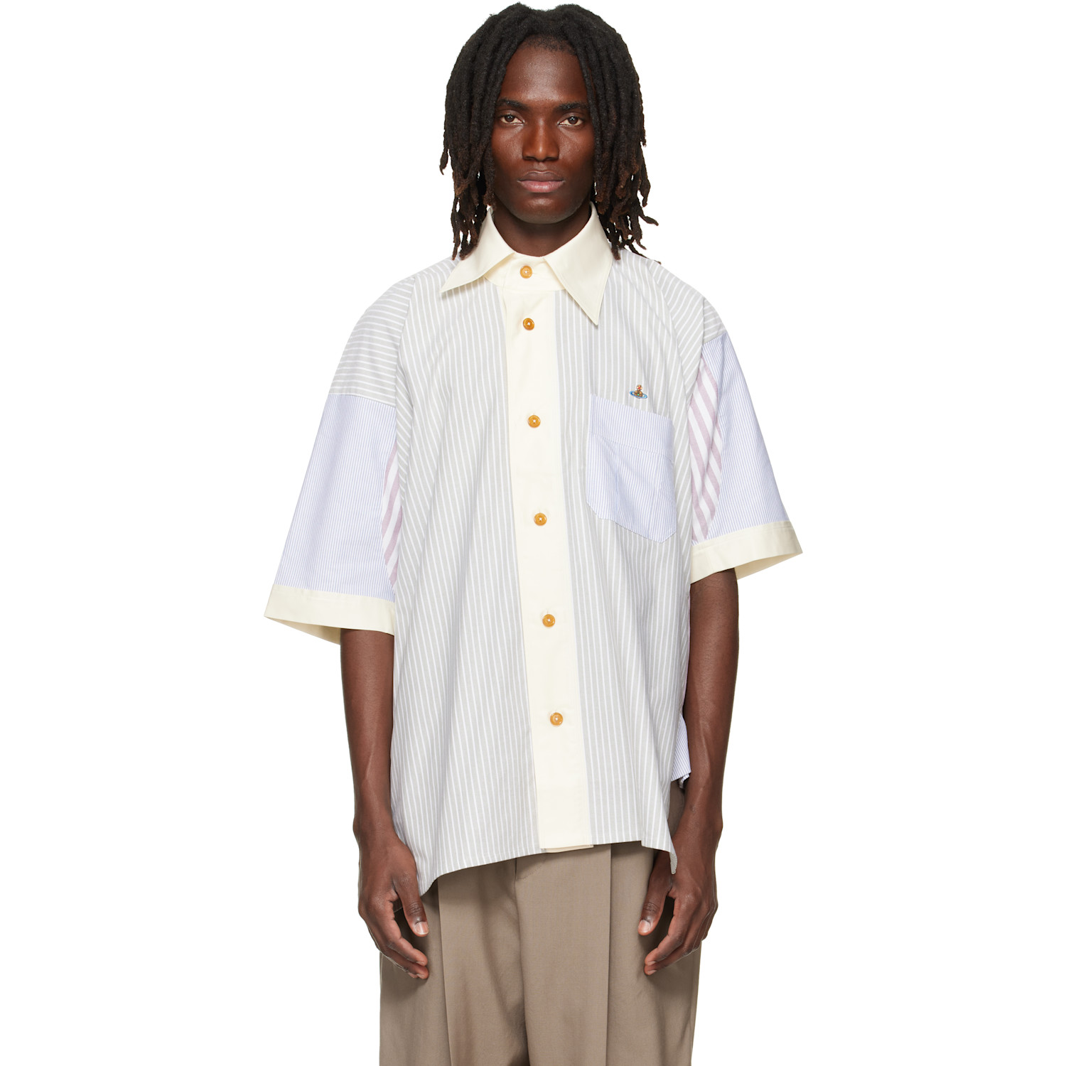 Vivienne Westwood White S/S Asymmetric Collar Shirt