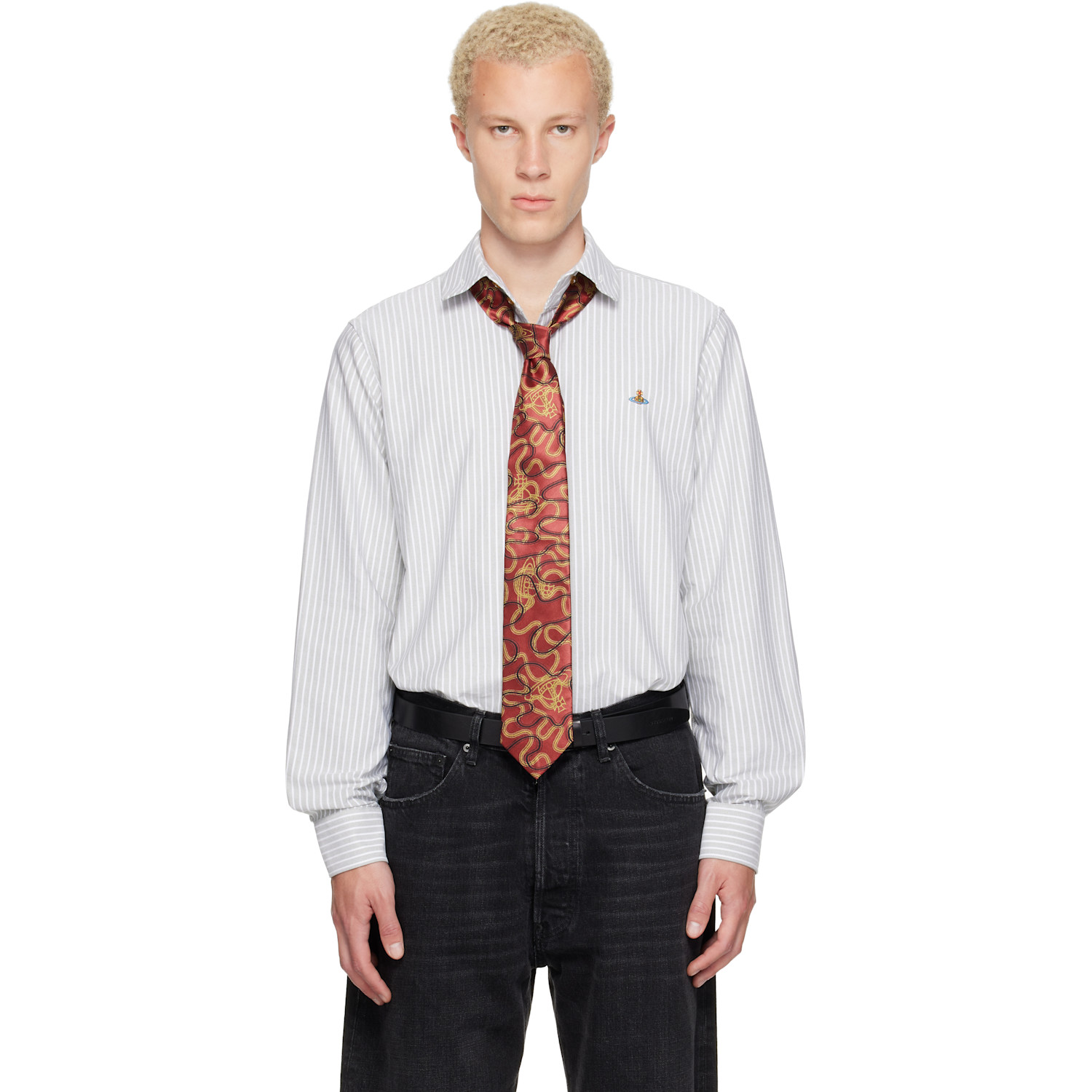 Vivienne Westwood White & Green Two Button Krall Shirt