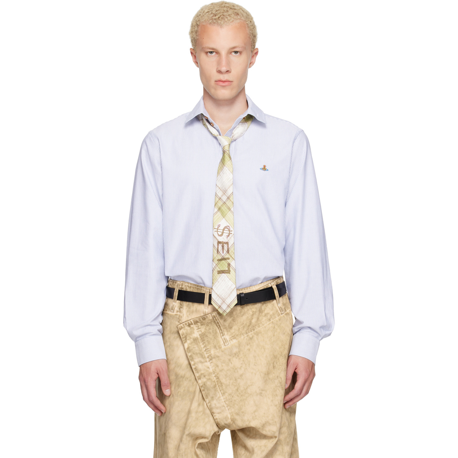 Vivienne Westwood Blue & White Two Button Krall Shirt