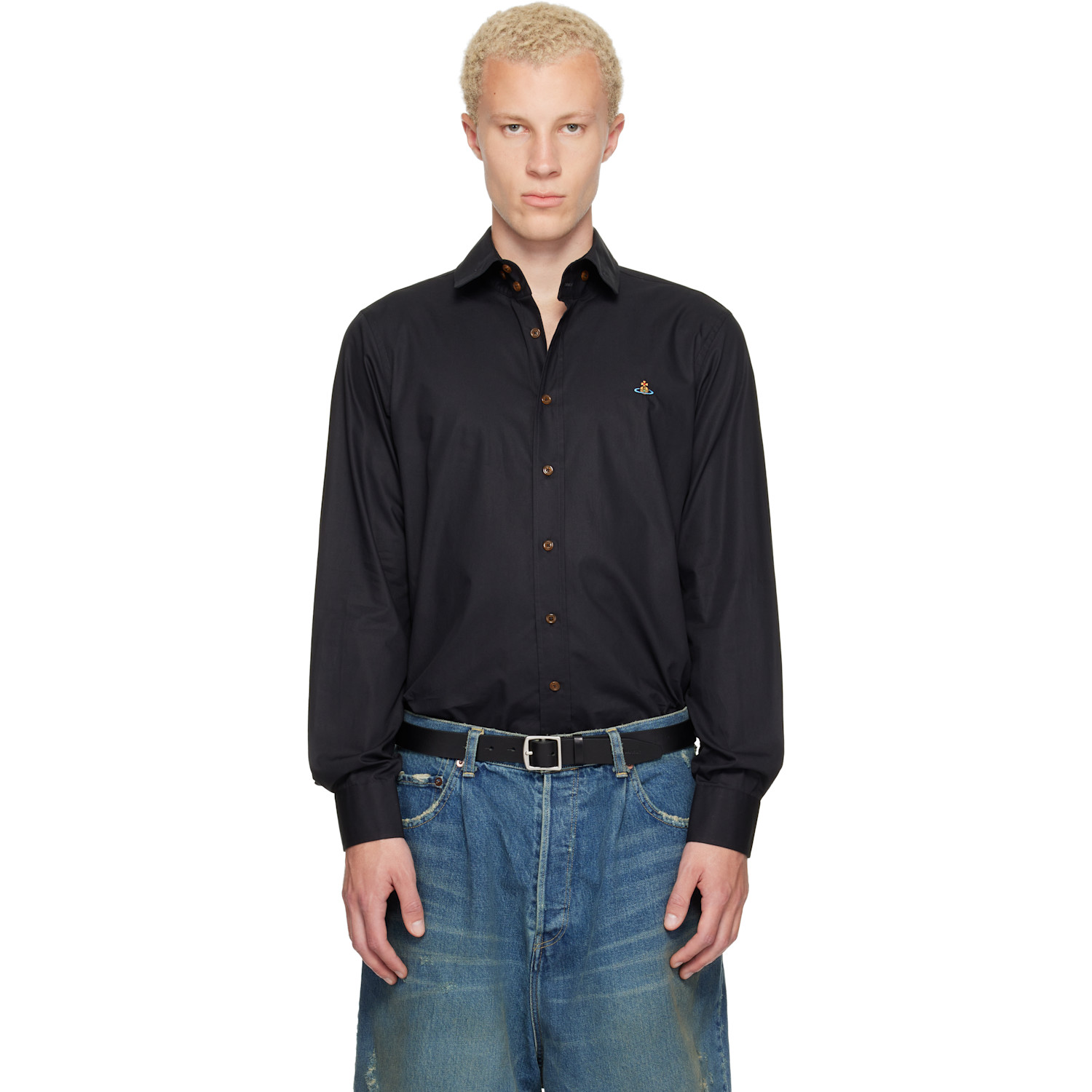 Vivienne Westwood Black Two Button Krall Shirt