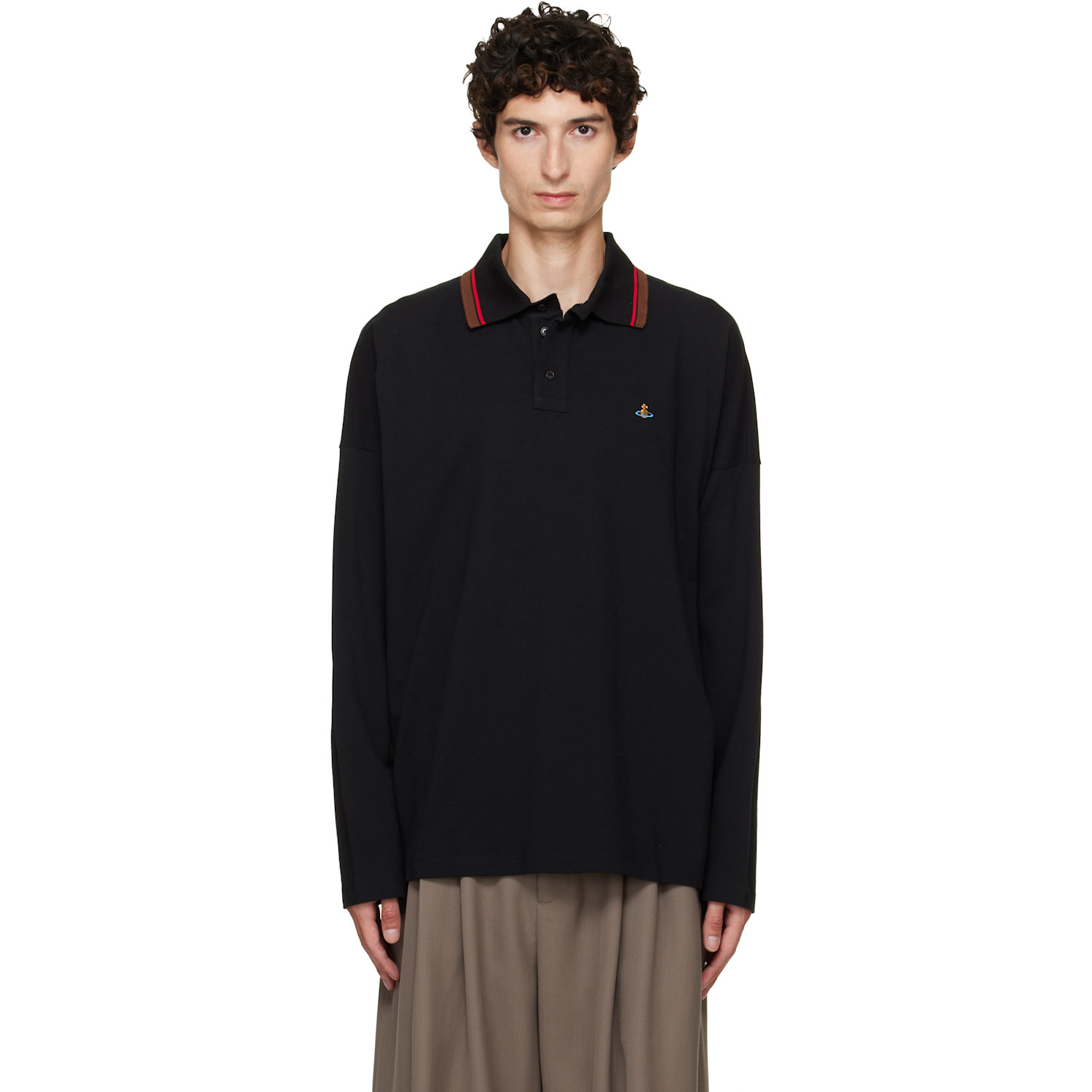 Vivienne Westwood Black LS Oversized Polo