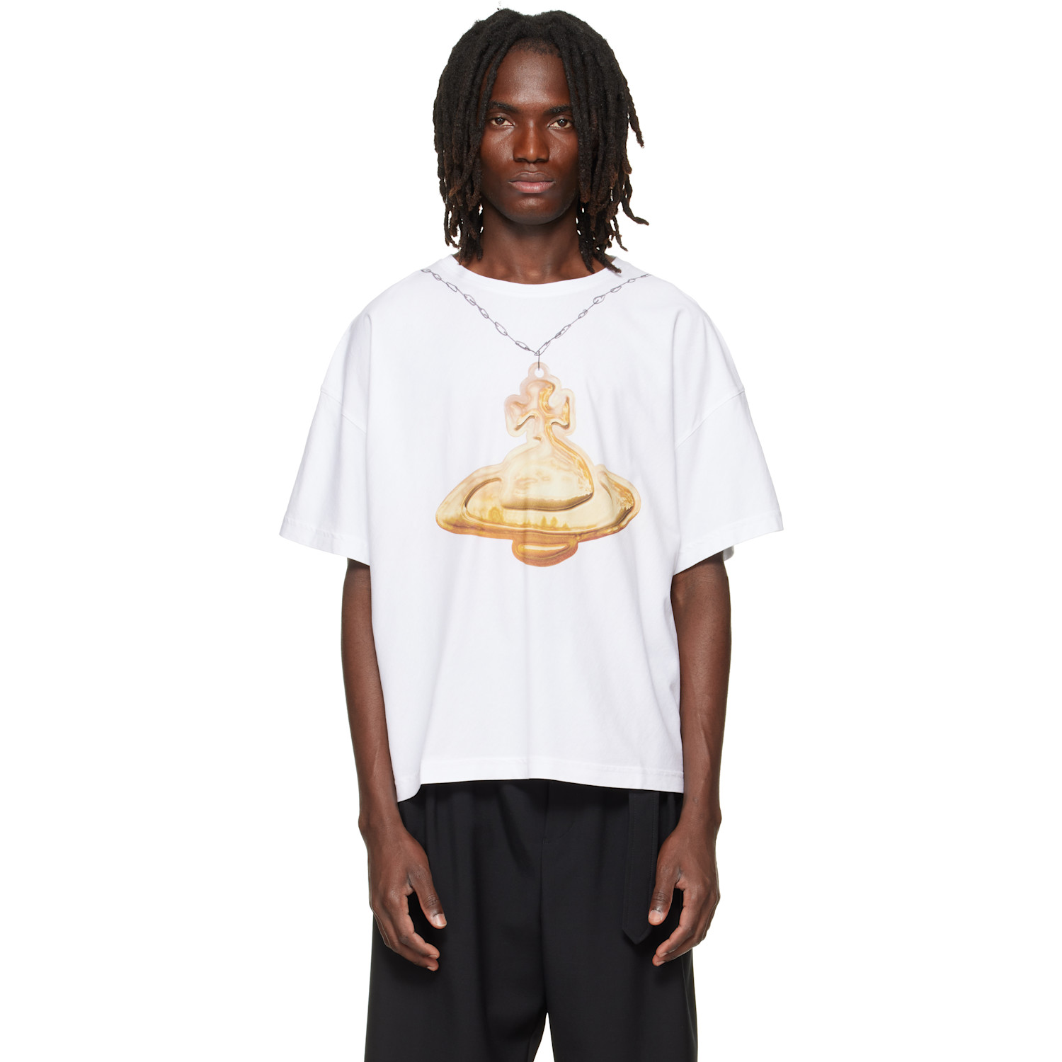 Vivienne Westwood White Gold Orb Oversized Box T-shirt