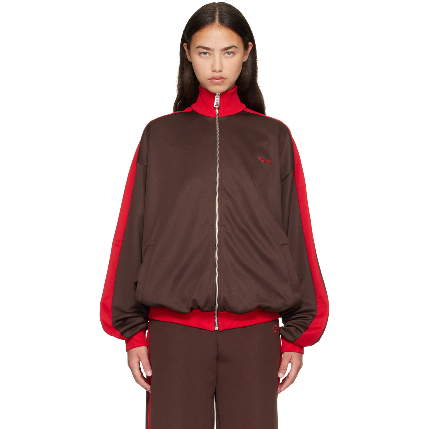 Coperni Brown Oversized Track Jacket