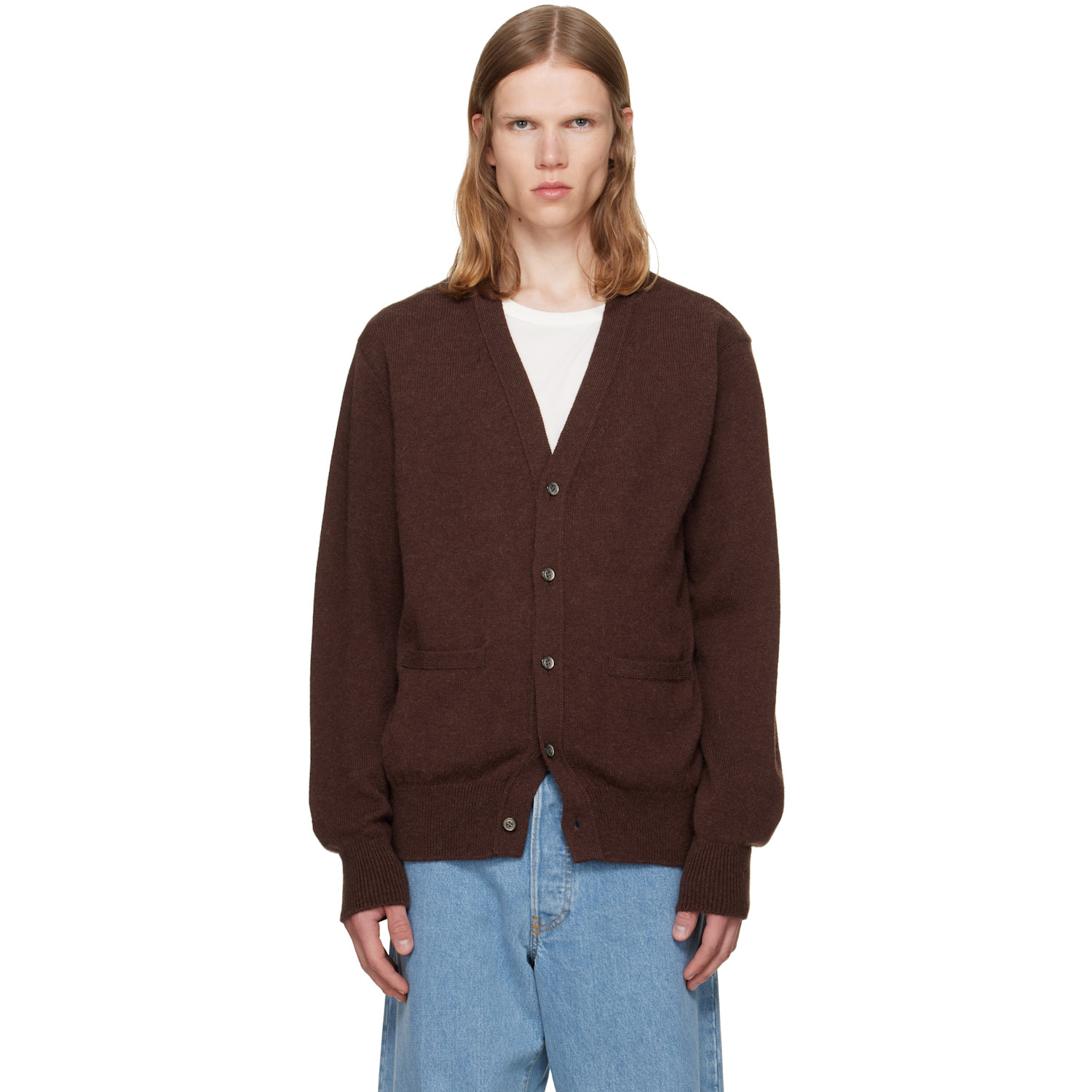 vowels Brown Alpaca Cardigan