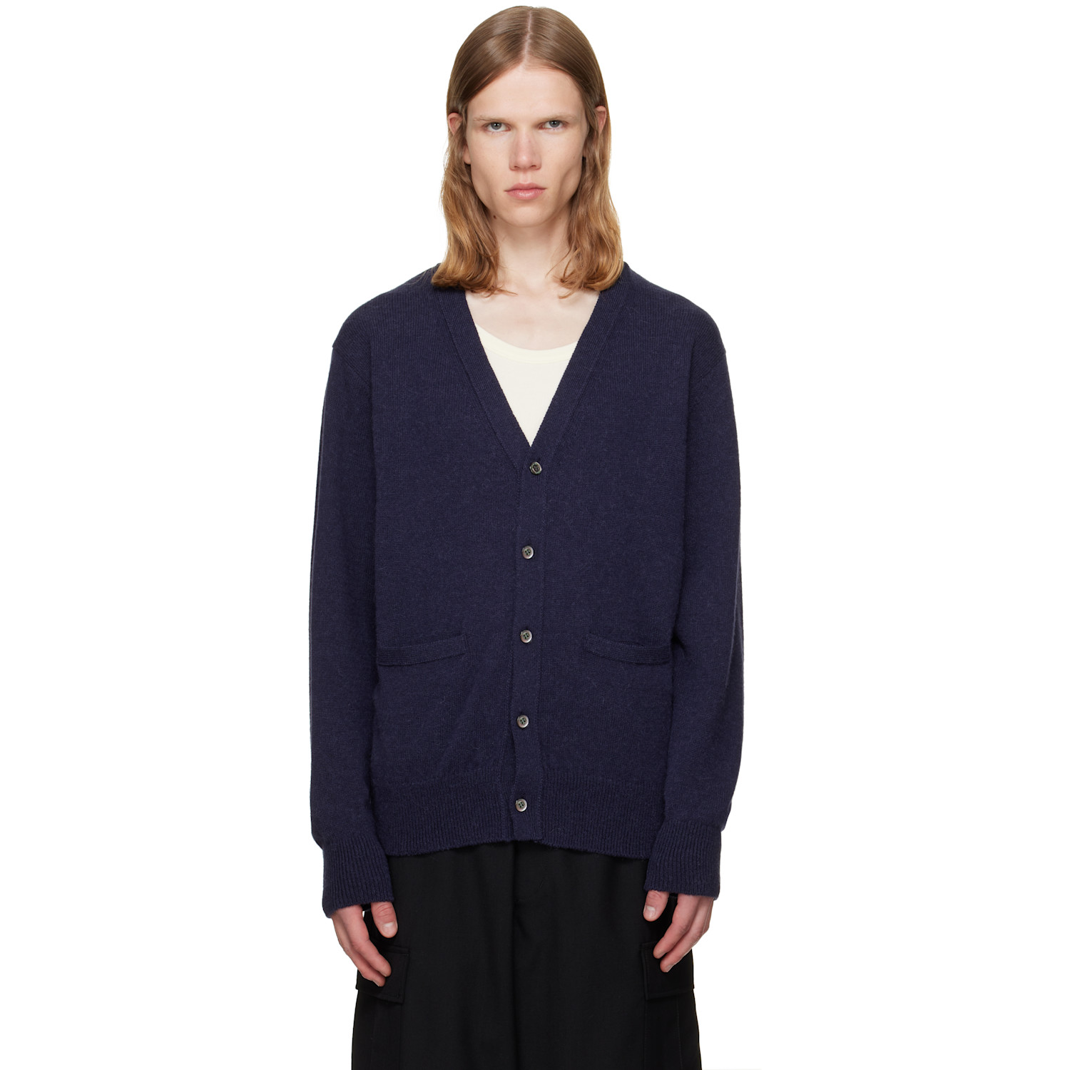 vowels Navy Alpaca Cardigan
