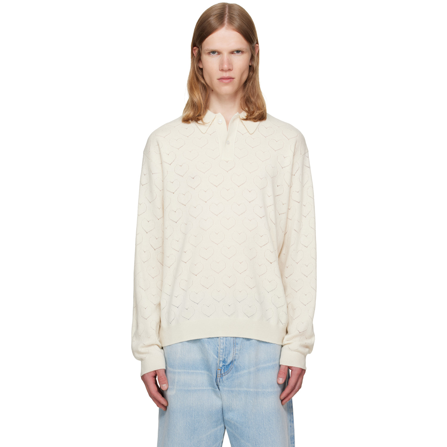 vowels Off-White Eyelet Polo