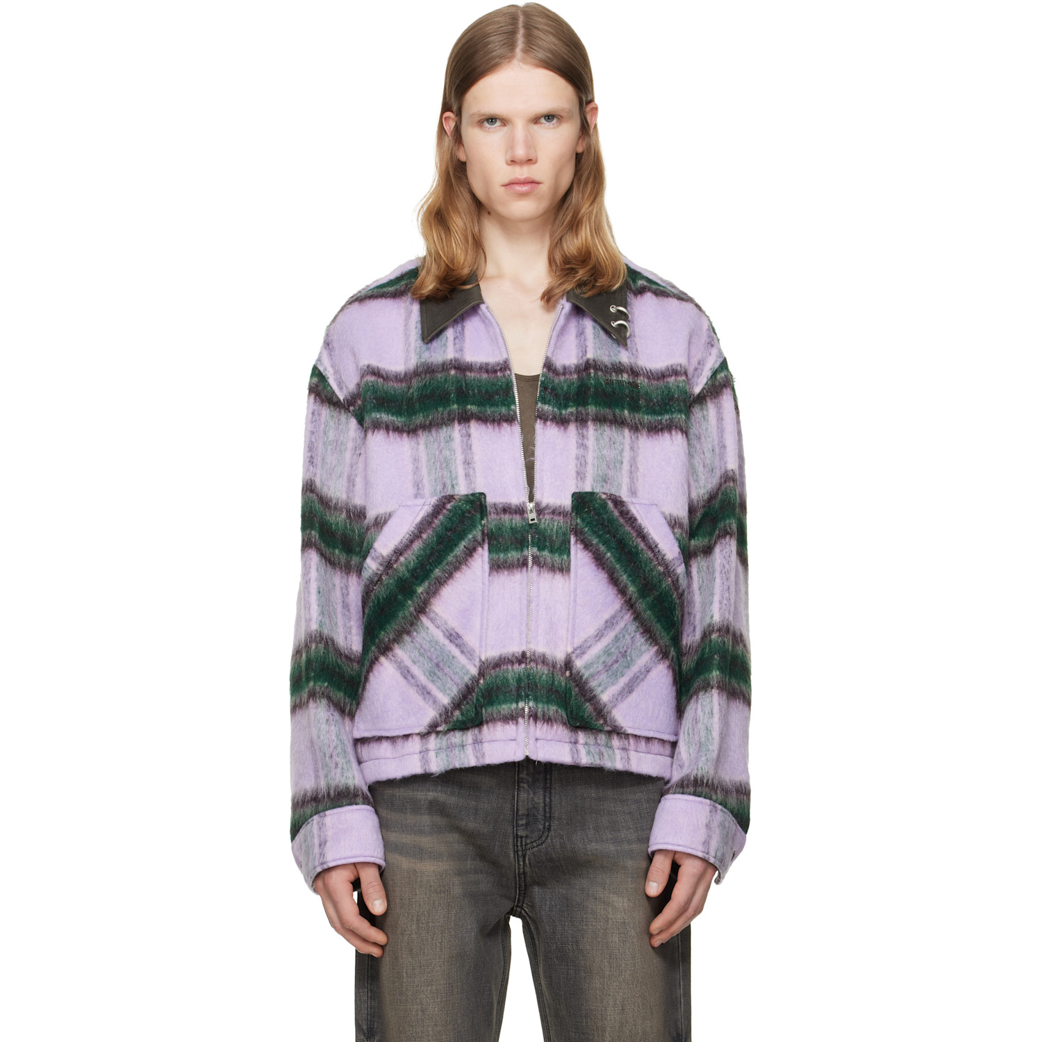 We11done Purple Check Pattern Jacket
