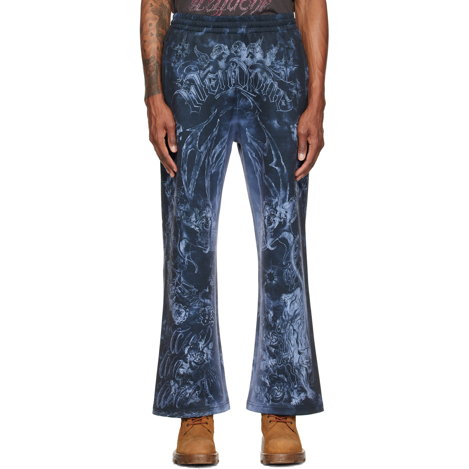 We11done Gray Tattoo Printed Sweatpants