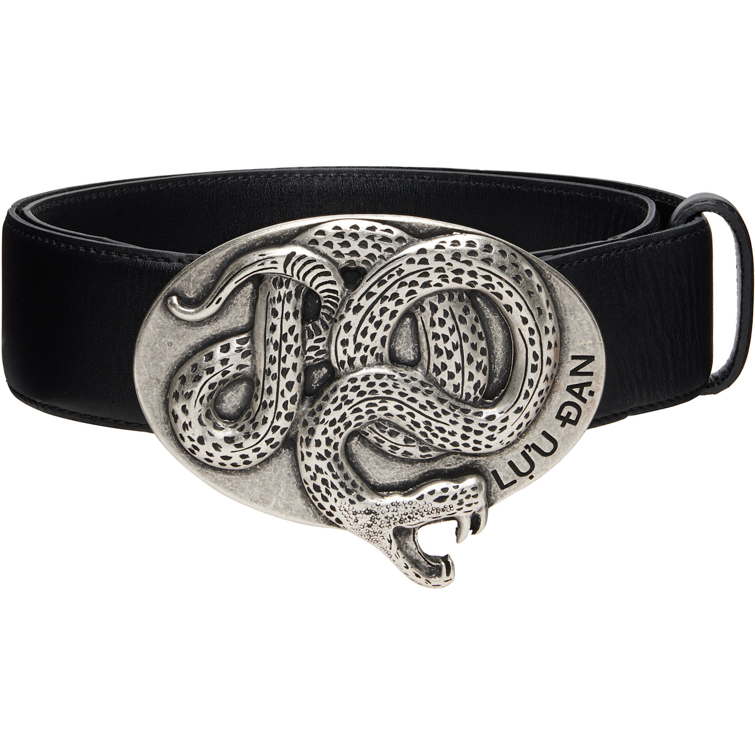 LU'U DAN Black Twisted Snake Cowboy Belt