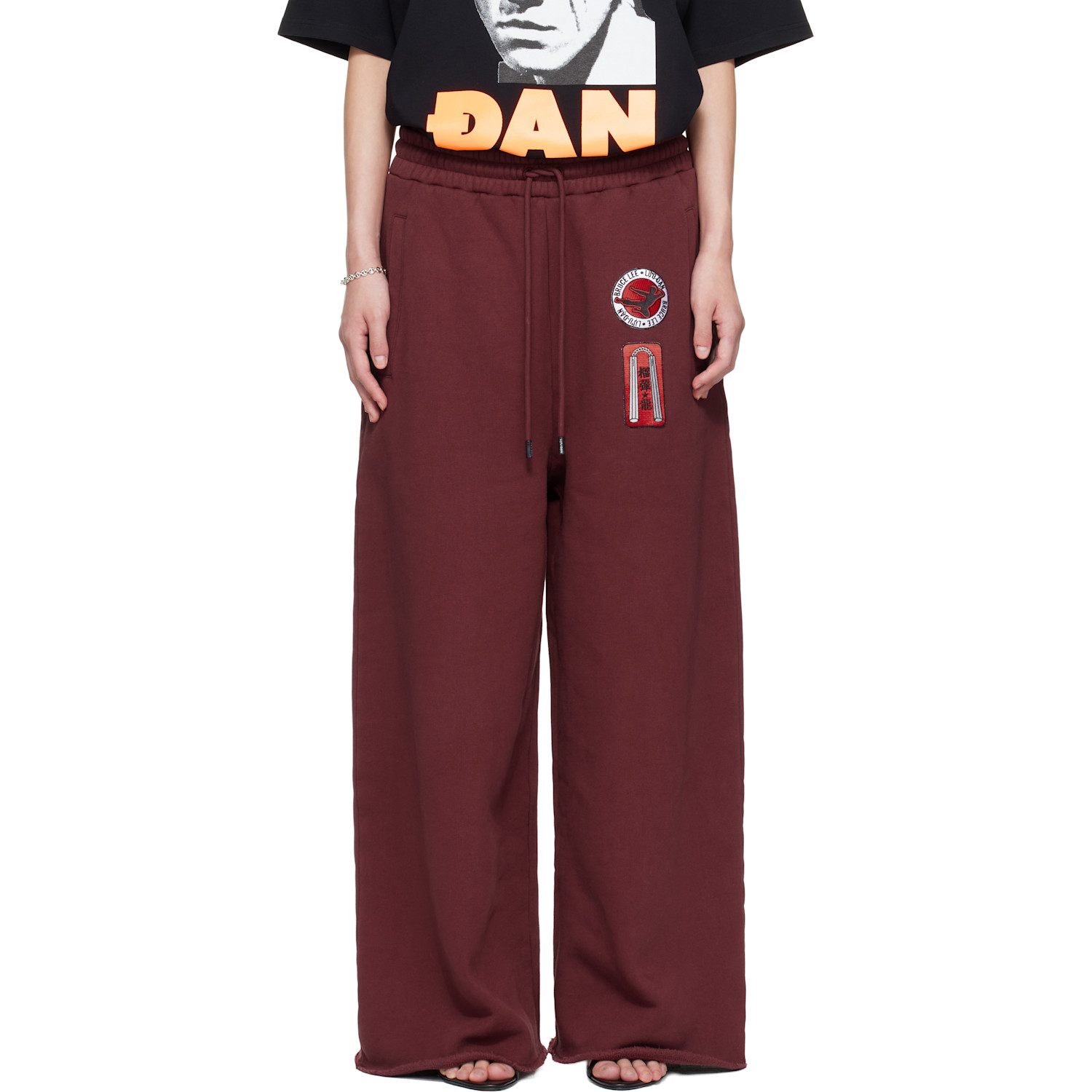 Lu'u Dan Bruce Lee X Lựu Đạn Burgundy Gym Sweatpants
