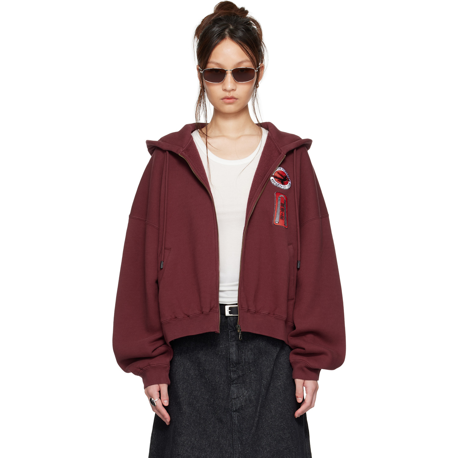Lu'u Dan Bruce Lee X Lựu Đạn Burgundy Zip Hoodie