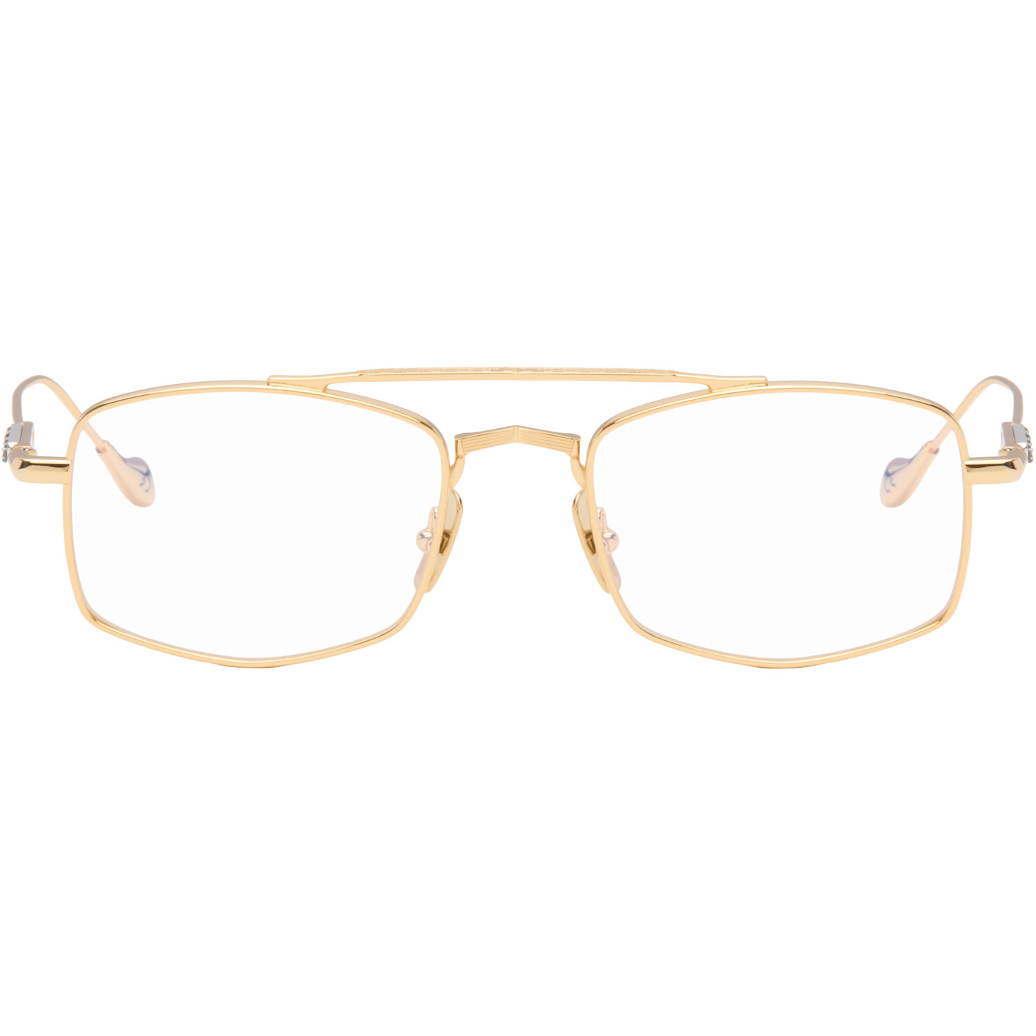 Cutler and Gross Gold The Great Frog Edition Bowie Rectangle Glasses