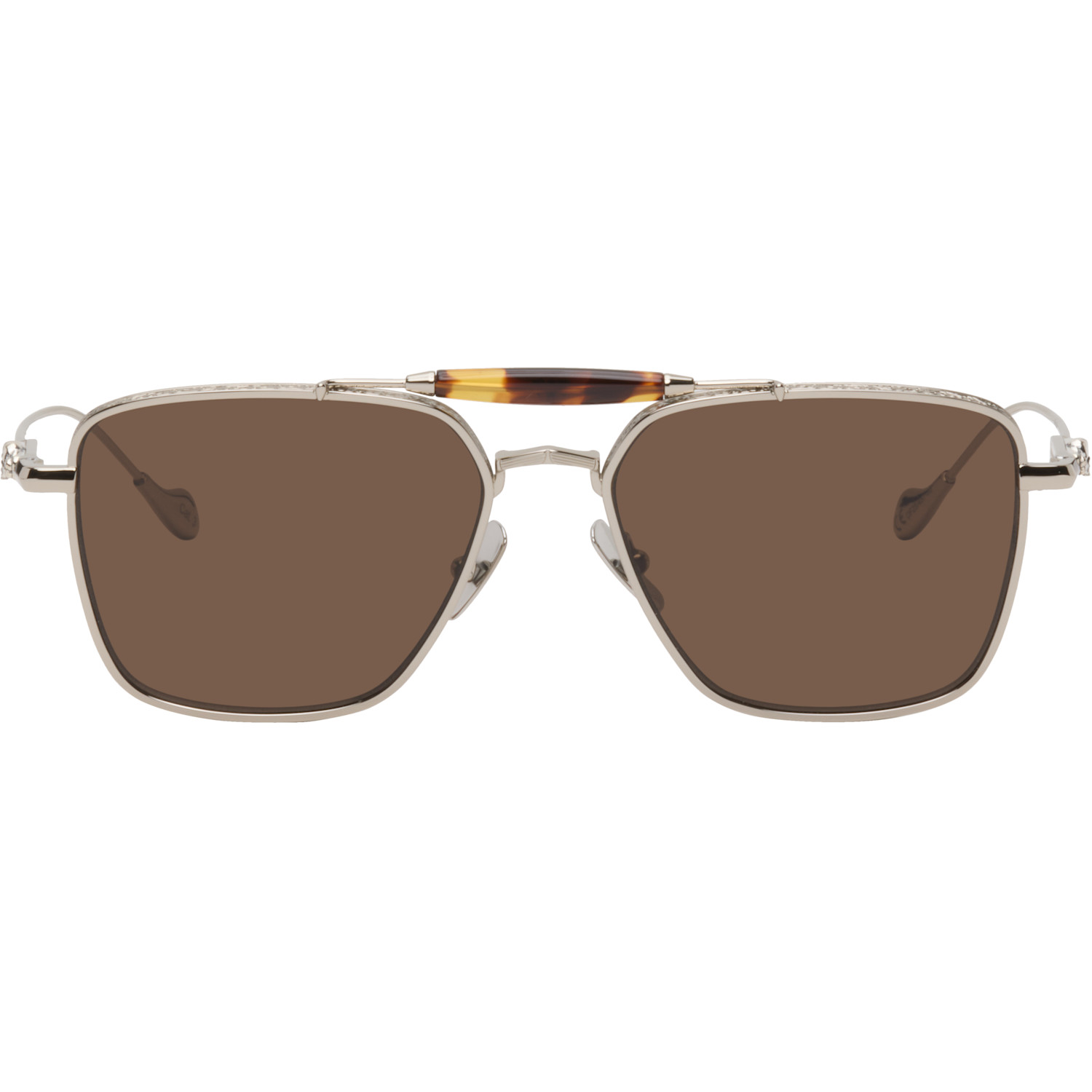 Cutler and Gross Silver The Great Frog Edition Capri Rectangular Sunglasses