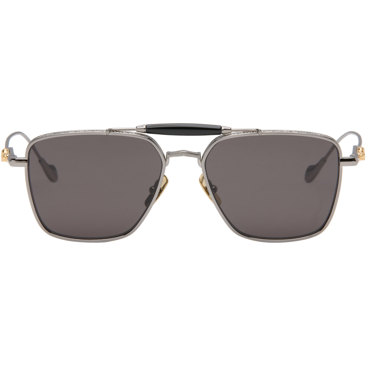 Cutler and Gross Gunmetal The Great Frog Edition Capri Rectangular Sunglasses