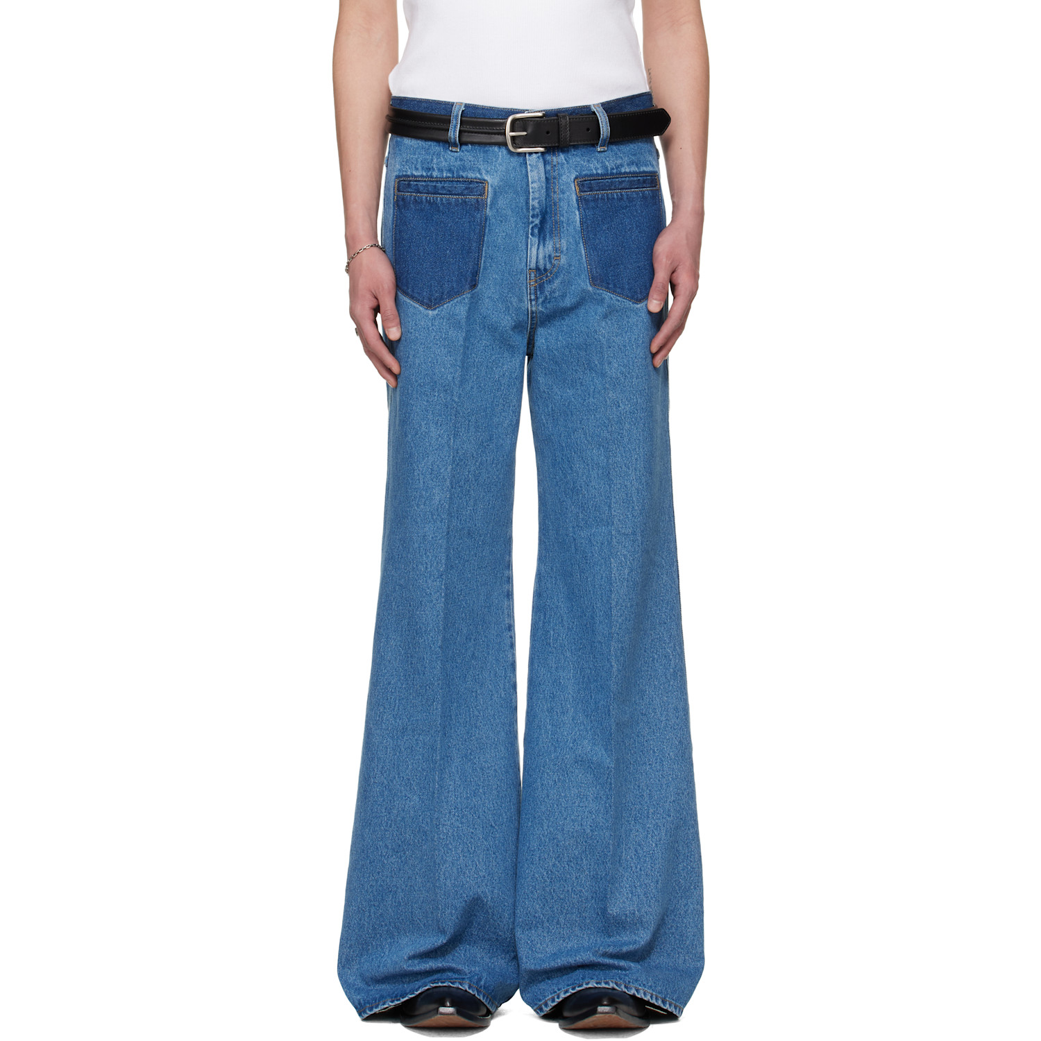 LU'U DAN BRUCE LEE x LỰU ĐẠN Blue Nocturnal Flare Jeans