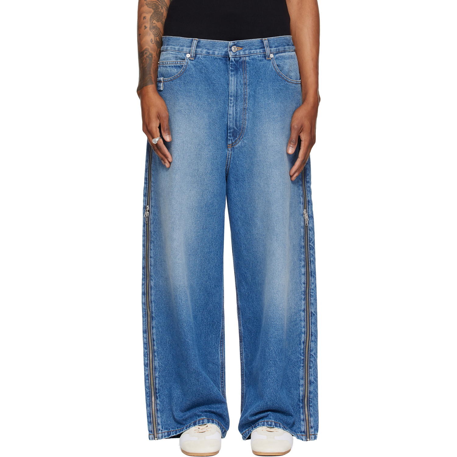 LU'U DAN Blue Side Zip Jeans