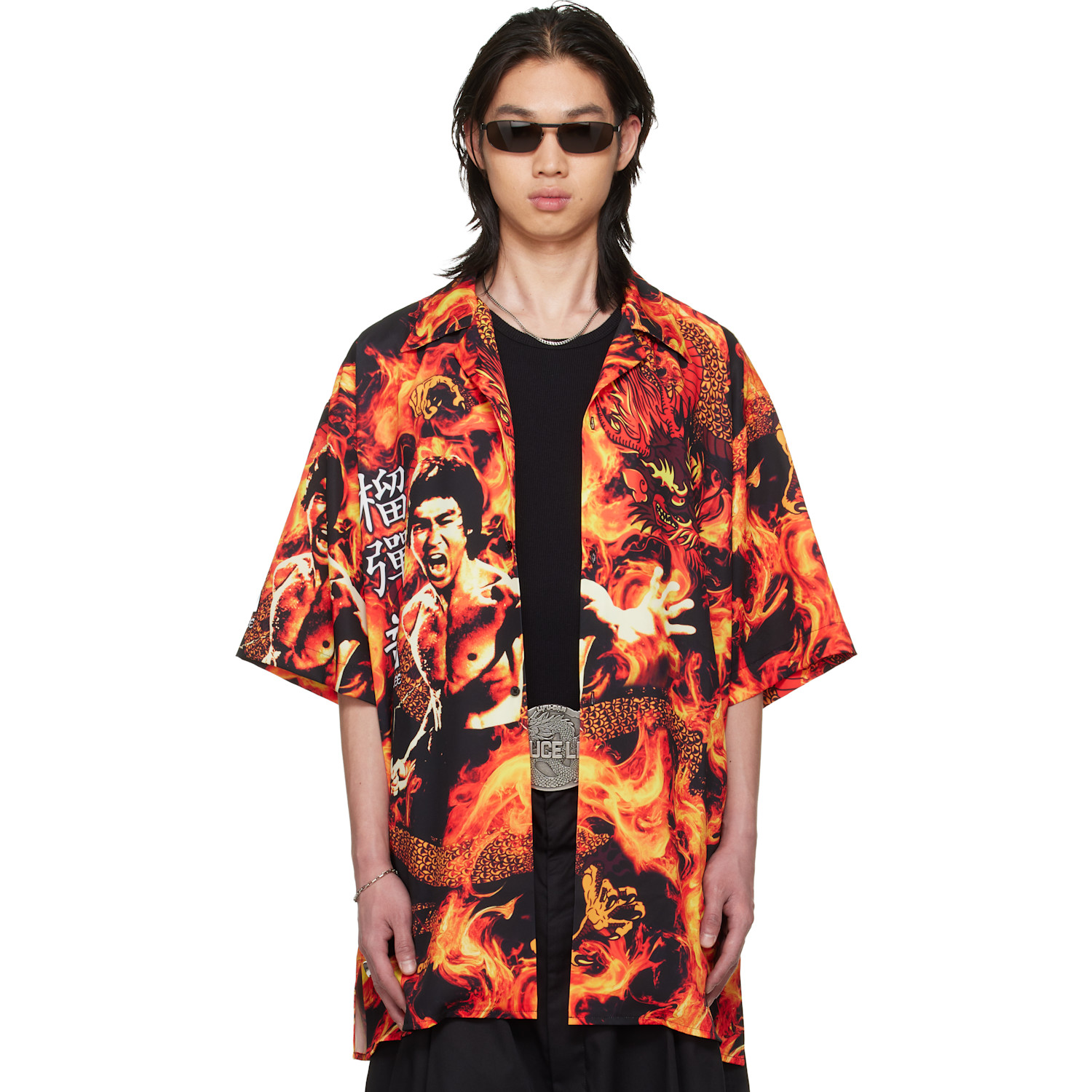 LU'U DAN BRUCE LEE x LỰU ĐẠN Black & Orange Sleaze Shirt