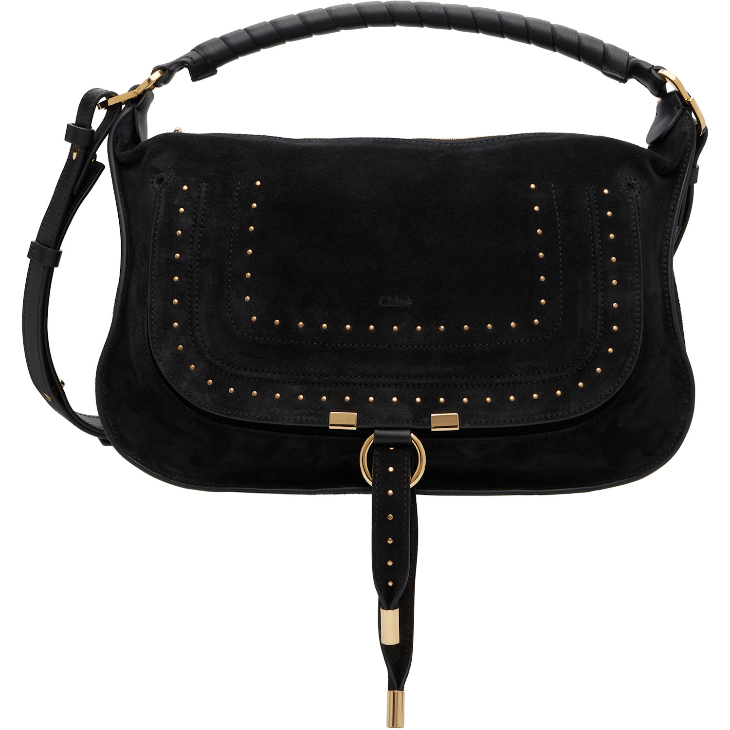 Chloé Black Marcie Suede Calfskin Bag