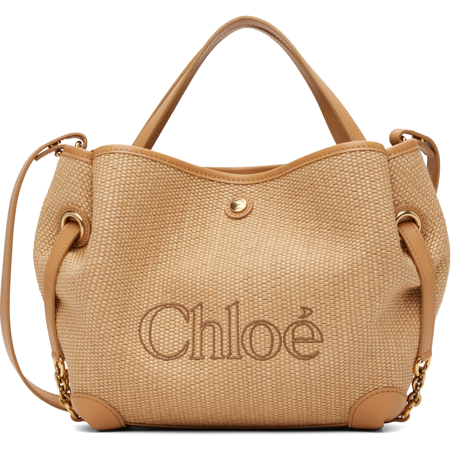 Chloé Beige Small 'Chloé' Clover Double Carry Tote