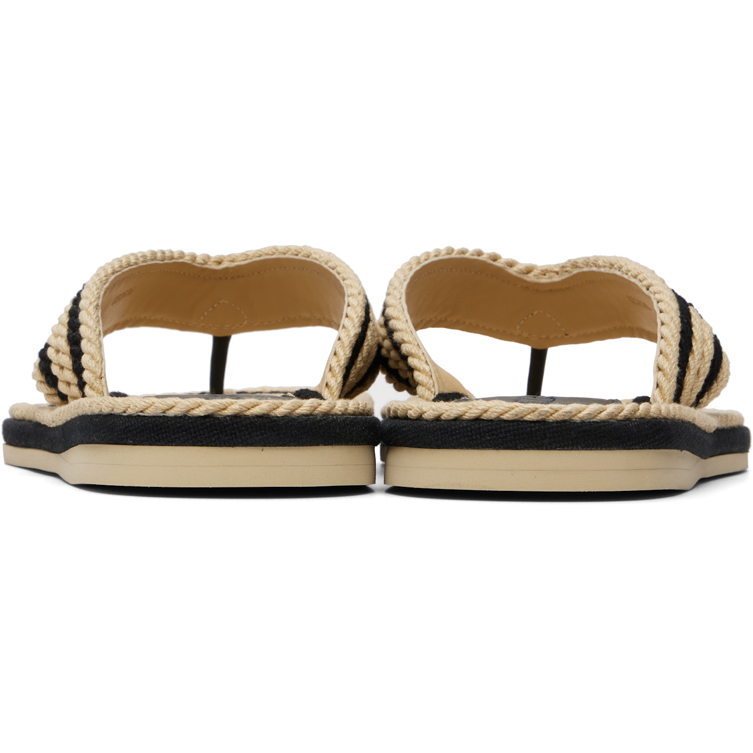  Chloé Beige & Black 'chloé Sand' Slides 