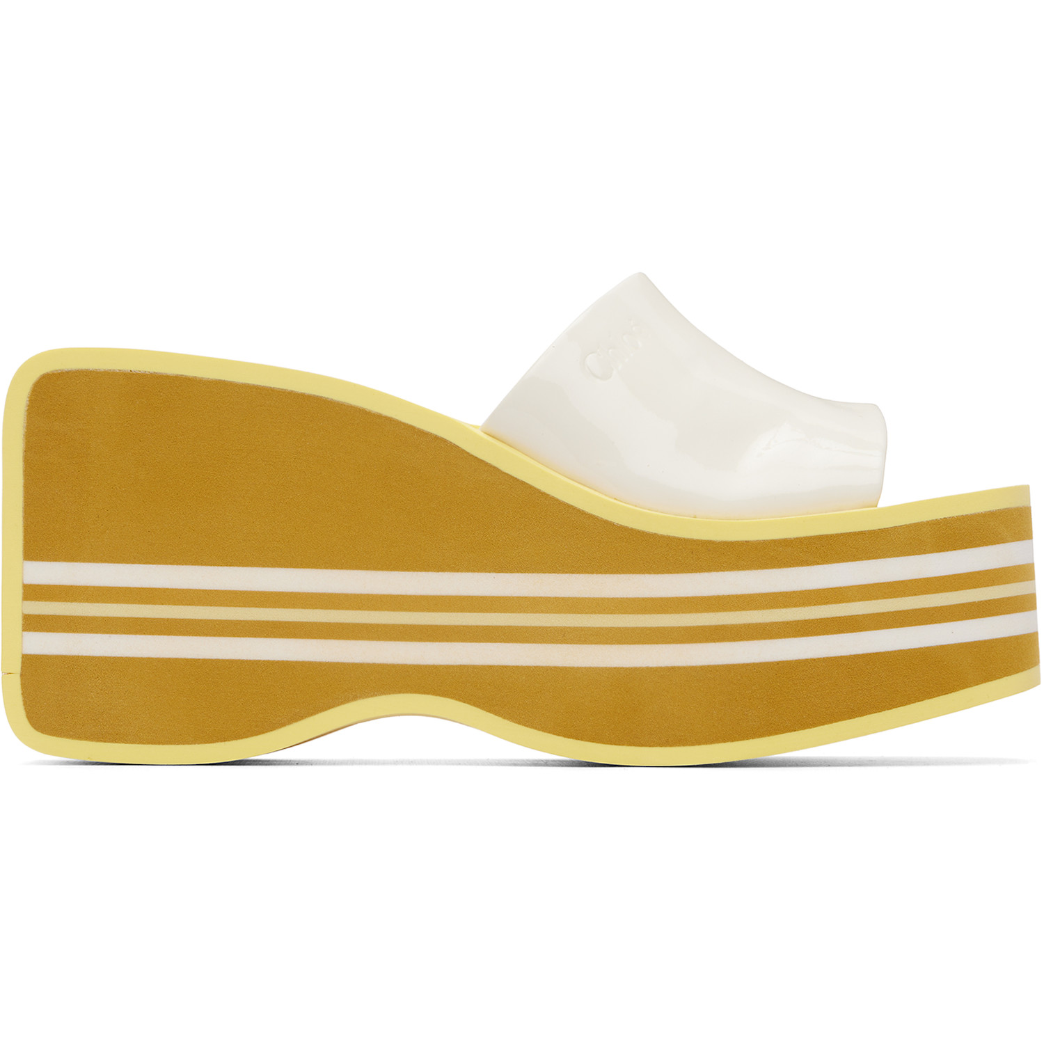 Chloé Yellow Swimming Cool Wedge Mule Heeled Sandals
