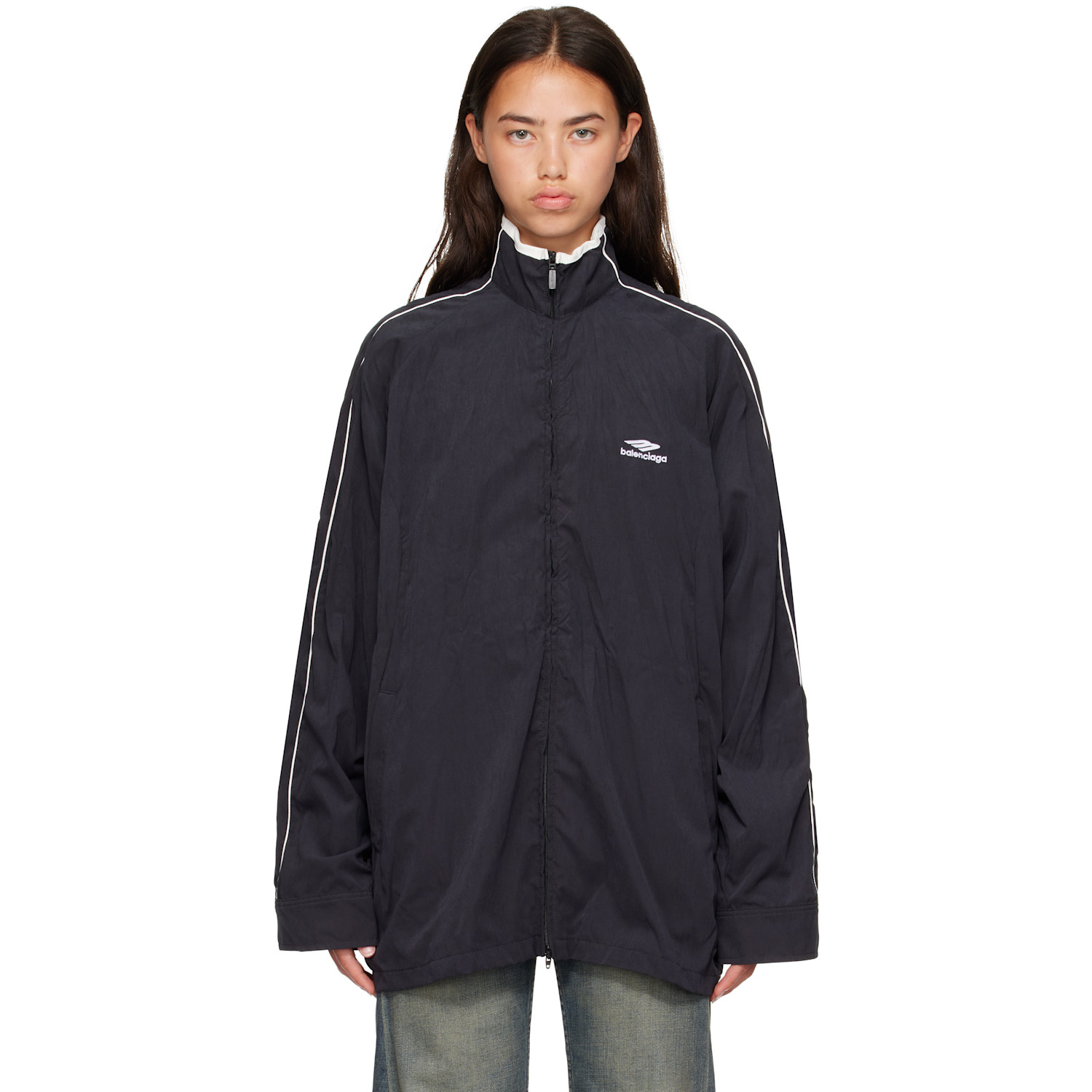 Balenciaga Black Fluid Peachy Track Jacket