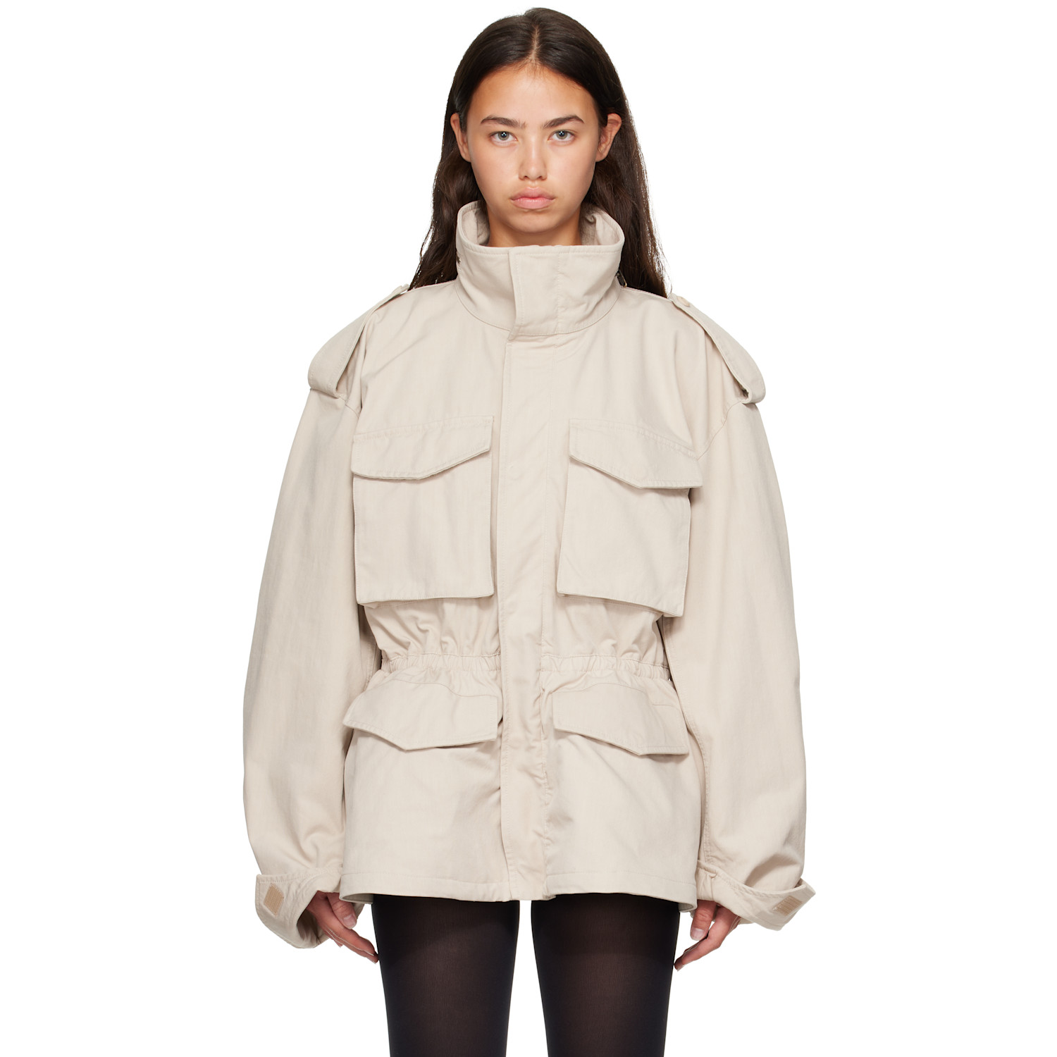 Balenciaga Beige Hourglass Parka