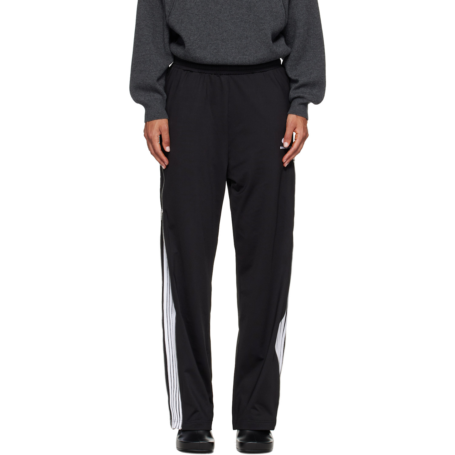 Balenciaga Black Zipped Loop Sports Icon Sporty Track Pants