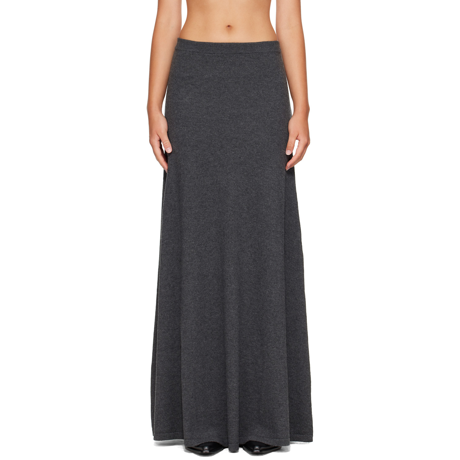 Balenciaga Gray Wool Maxi Skirt