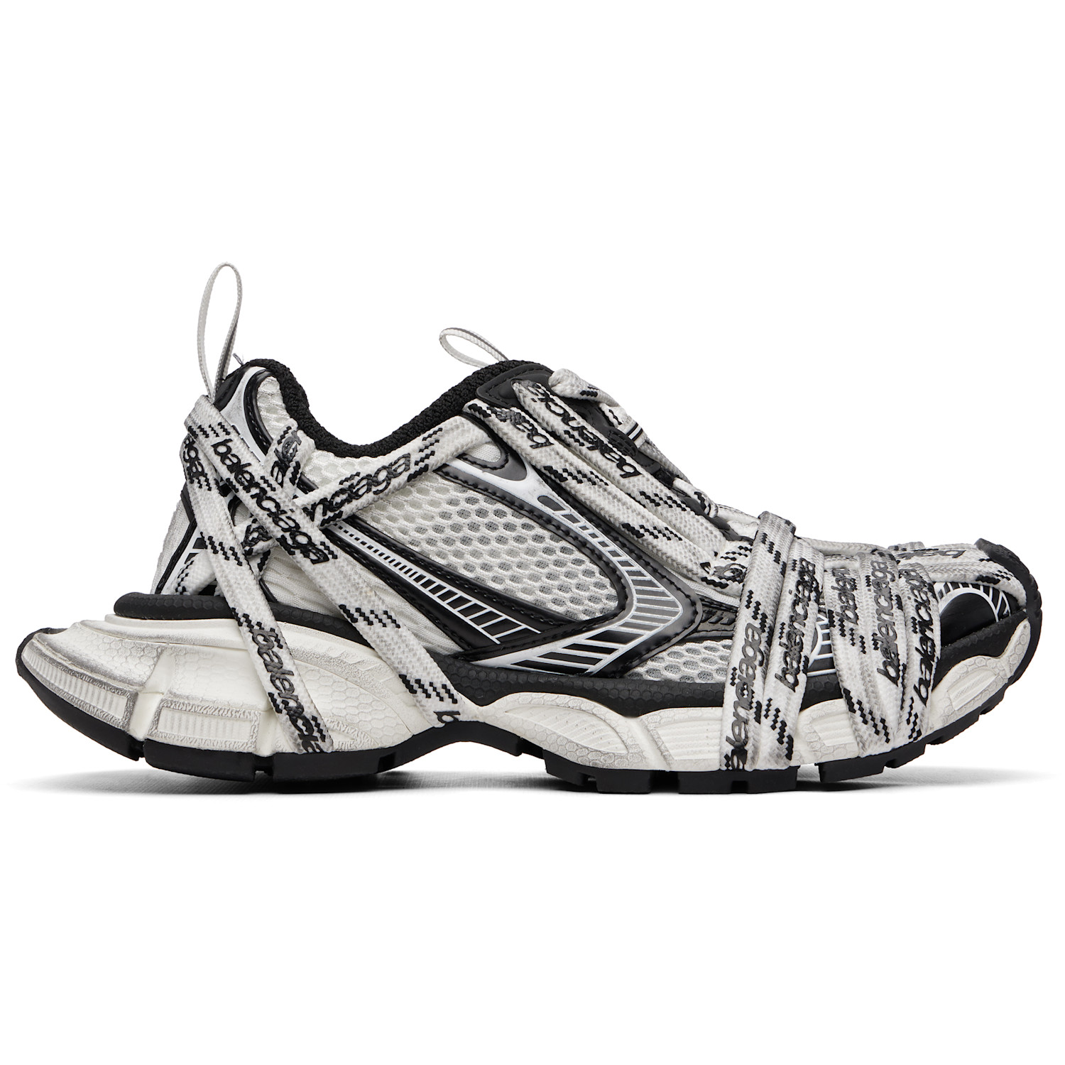 Balenciaga White & Black 3XL Extreme Laces Sneakers