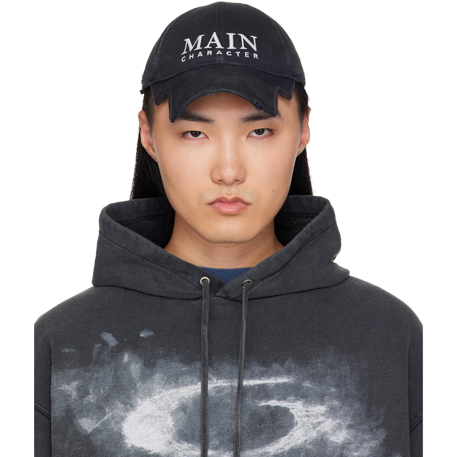 Balenciaga Black Faded Cotton Drill Cap