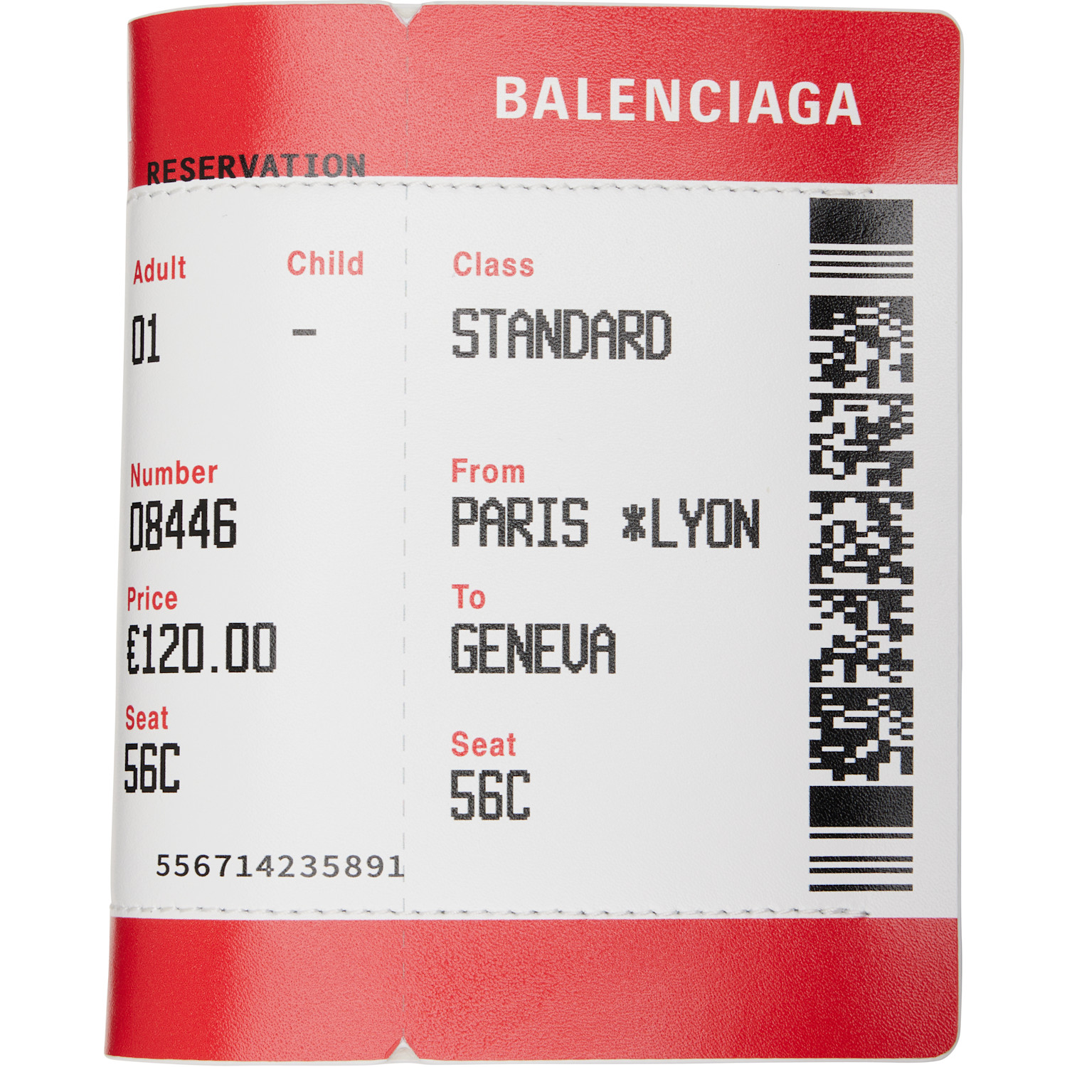 Balenciaga White & Red Passport Boarding Wallet