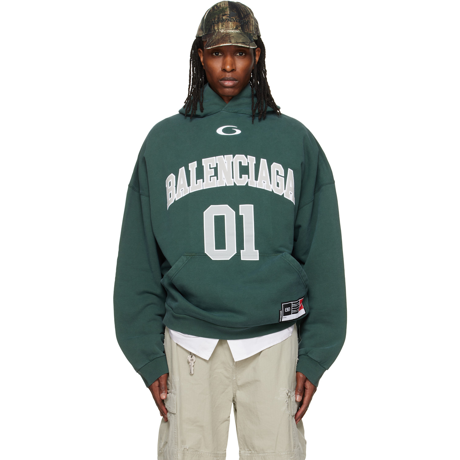 Balenciaga Green Basketball Large Fit Hoodie
