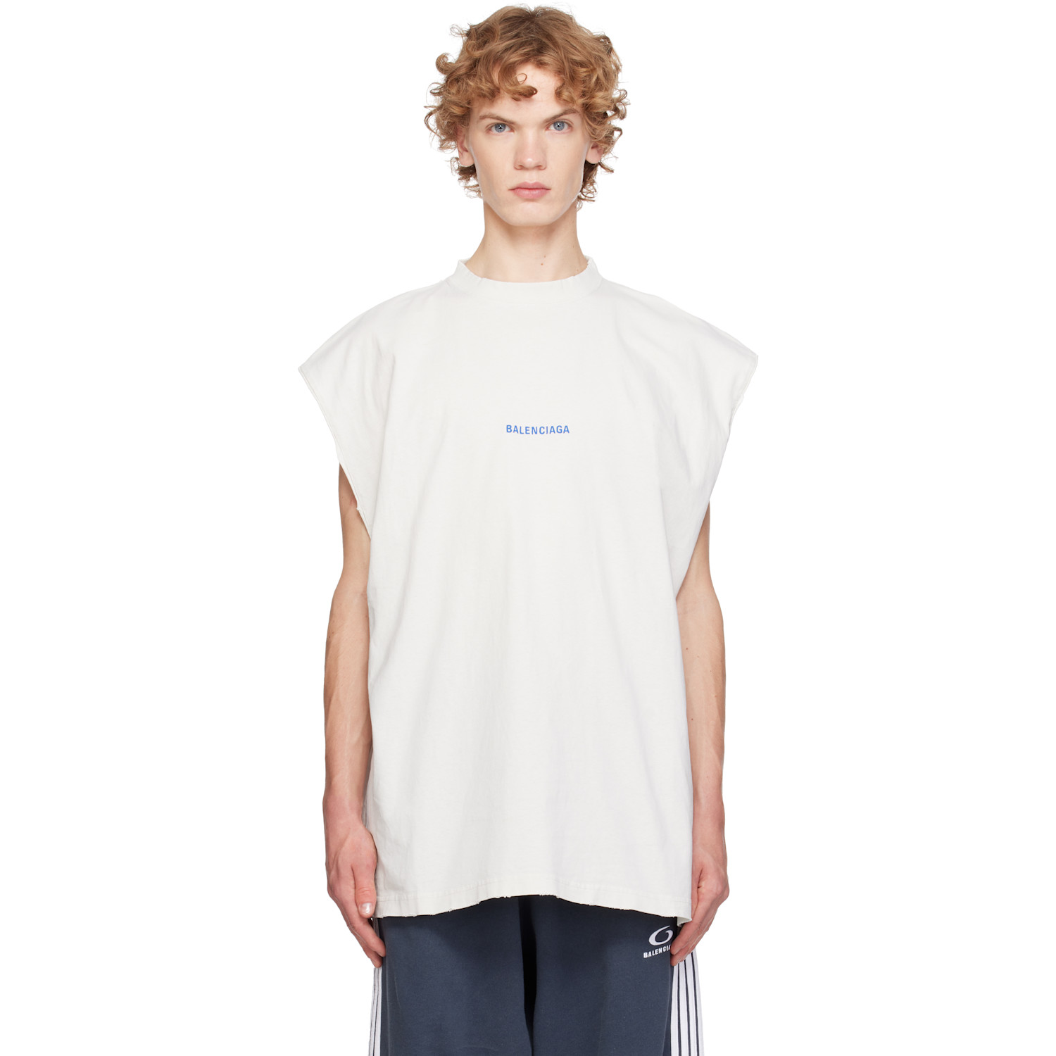 Balenciaga Off-White Back Sleeveless T-shirt