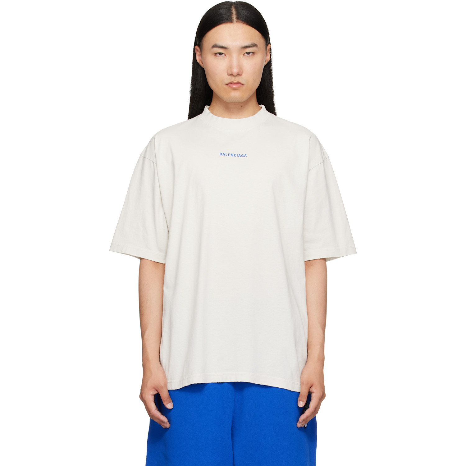Balenciaga Off-White Distressed T-Shirt