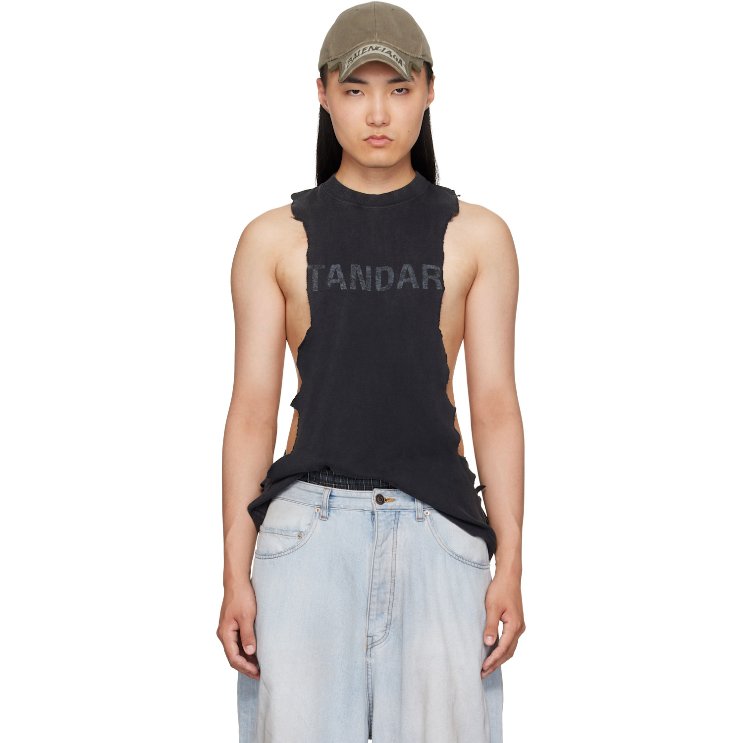 Balenciaga Black Ripped Tank Top