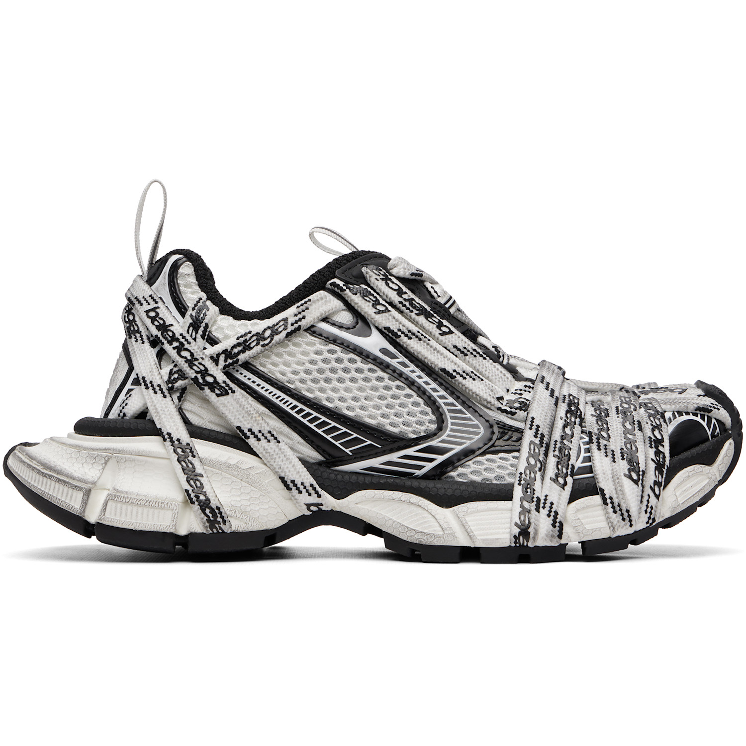 Balenciaga White & Black 3XL Extreme Laces Sneakers