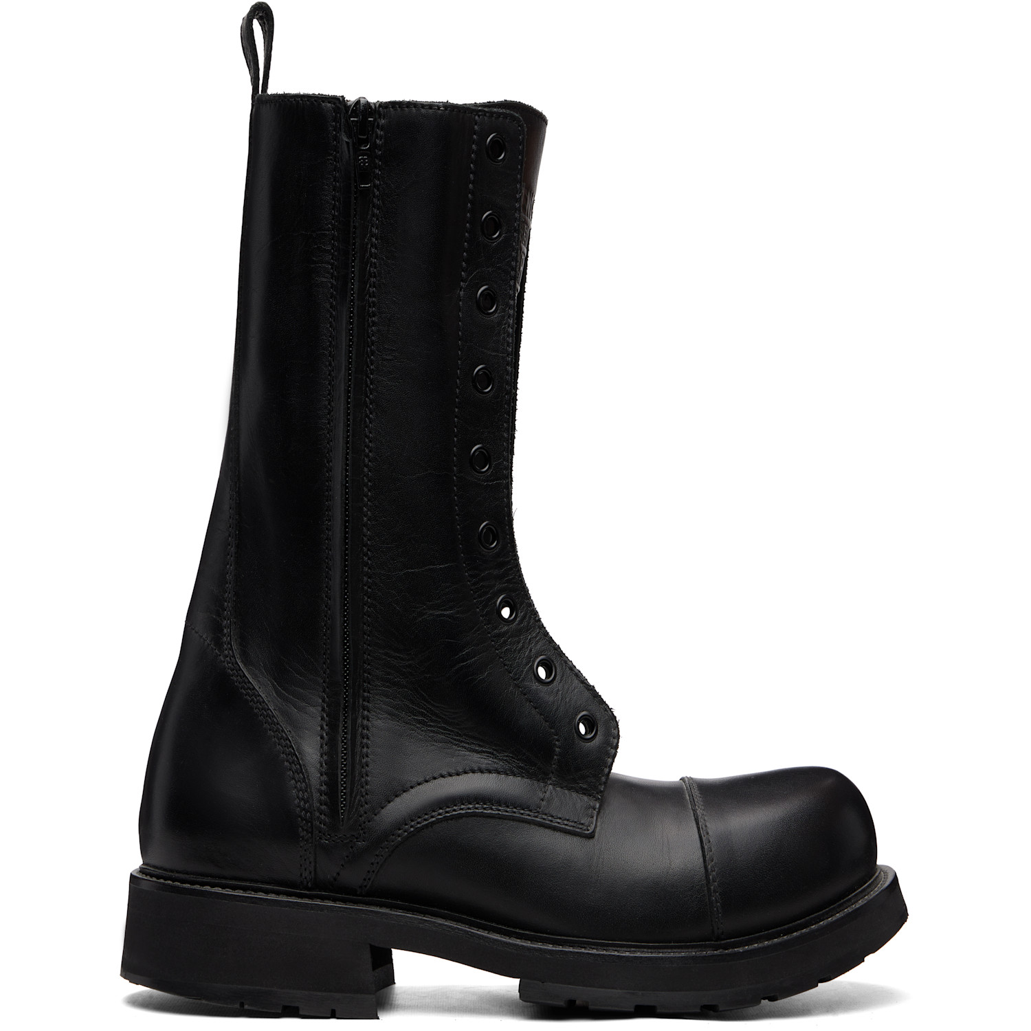 Balenciaga Black Truck Laceup Boots