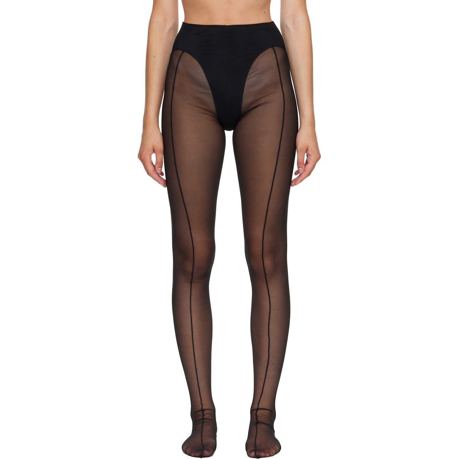 Mugler Black Re/Edit Pantyhose Tights