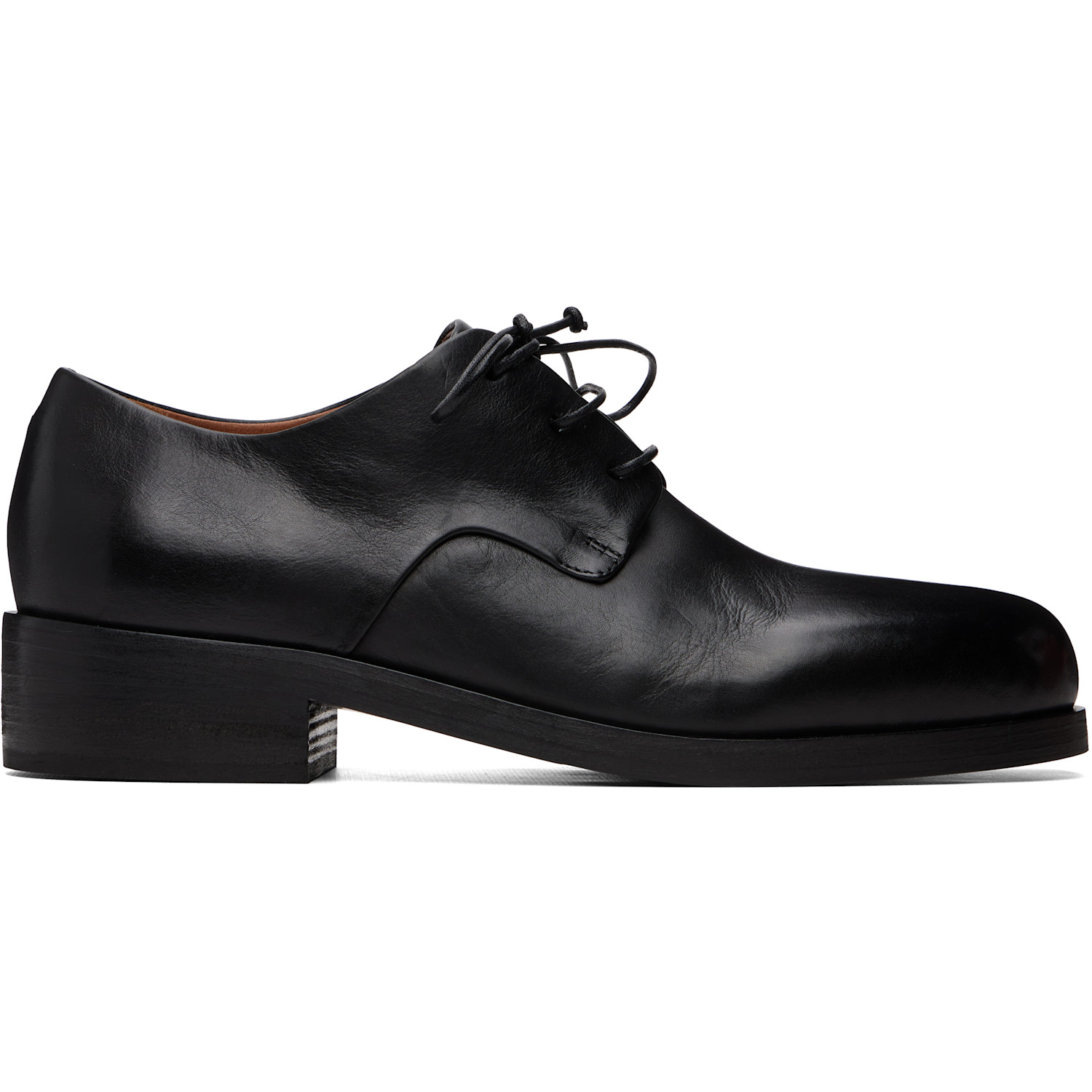 Marsèll Black Gnocco Soft Pebbled Leather Derbys