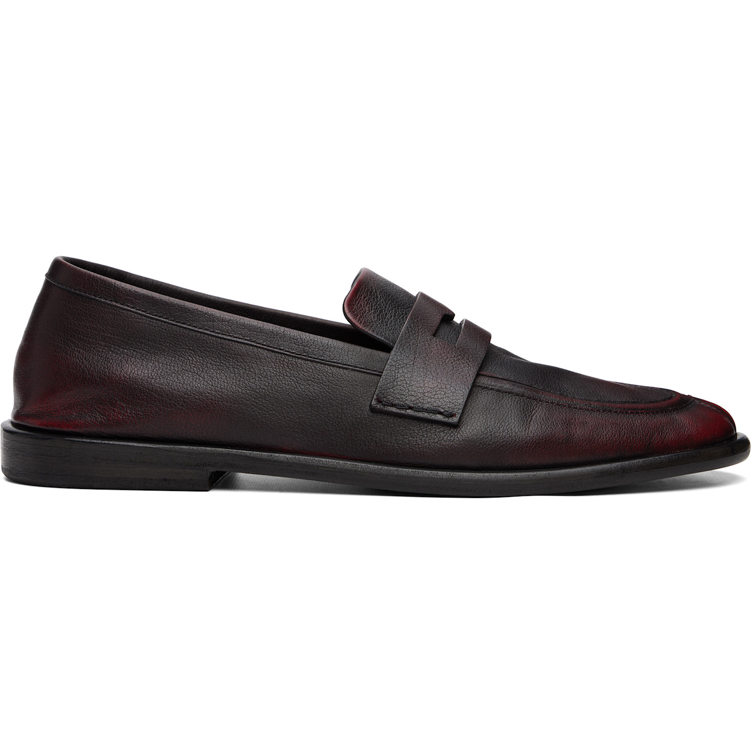 Marsèll Burgundy Stesa Soft Pebbled Leather Loafers