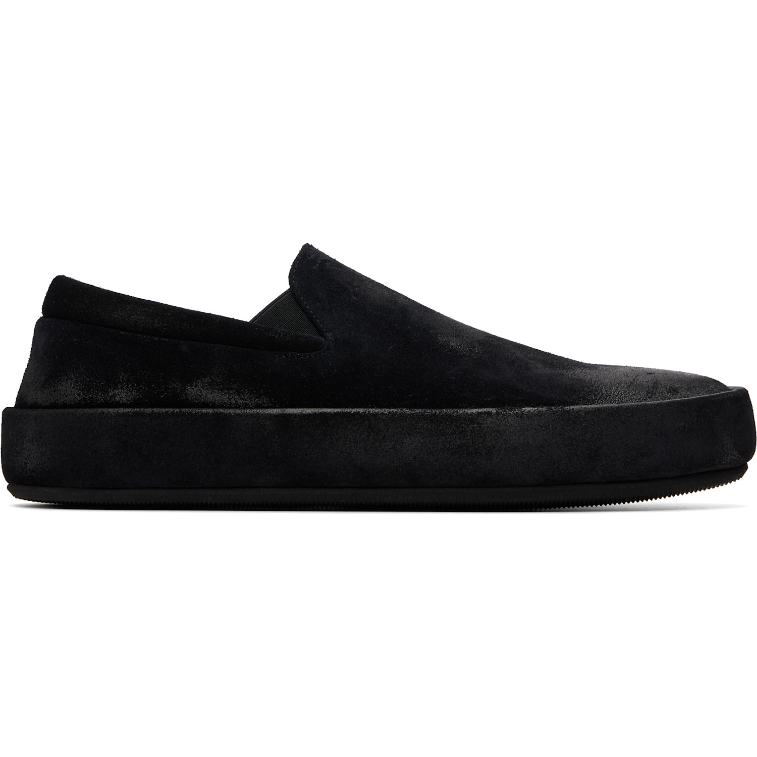 Marsèll Black Cassapelle Leather Slip On Sneakers