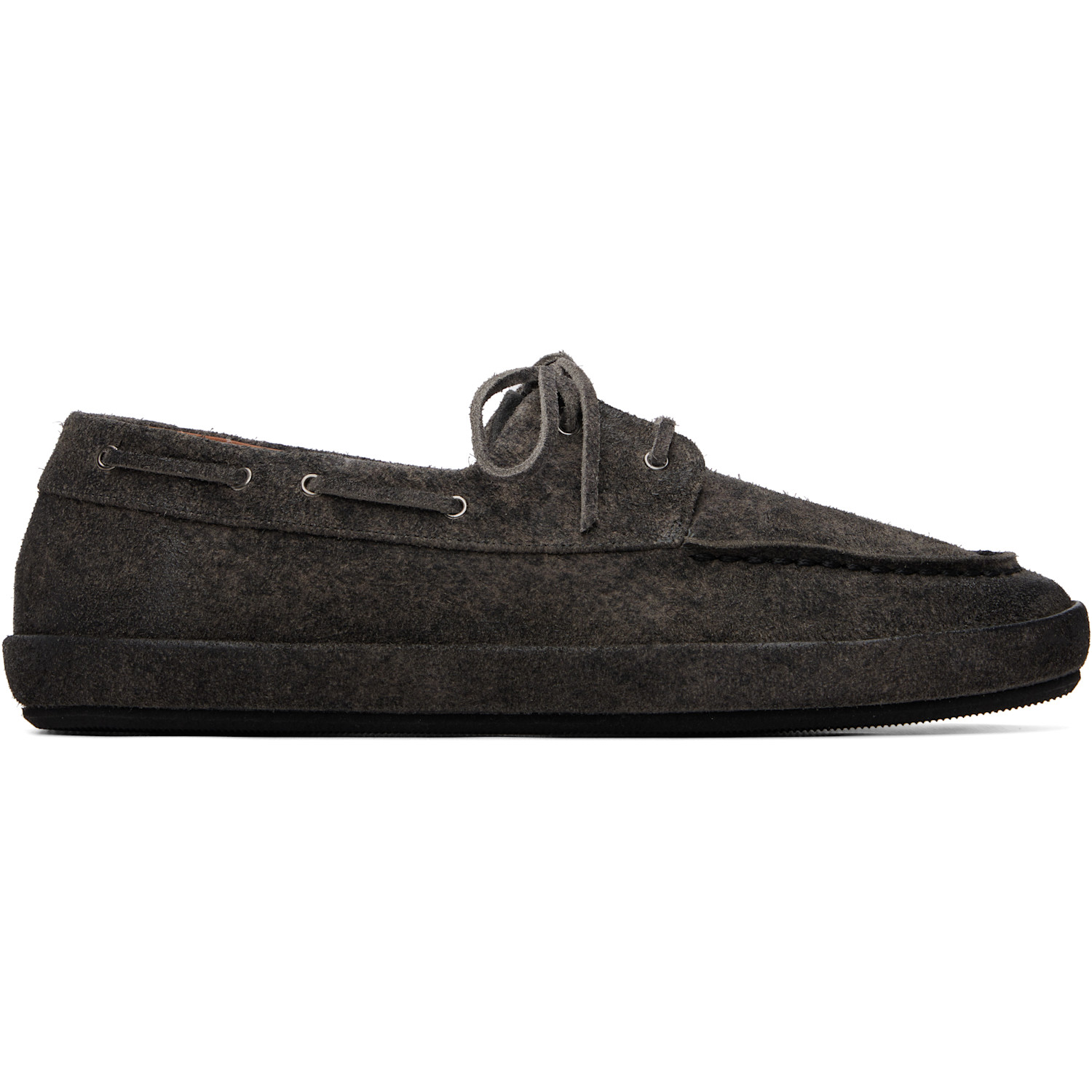 Marsèll Black Scatopelle Suede Boat Shoes